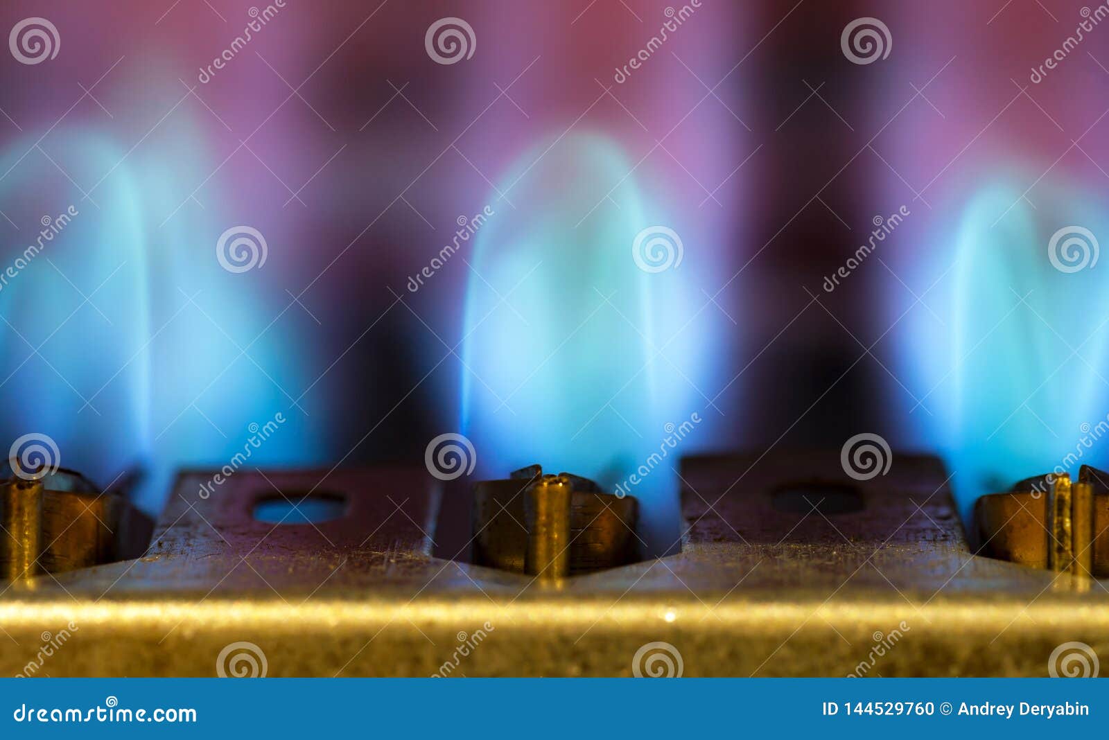 Gas burns in water heater. stock photo. Image of exchanger 144529760