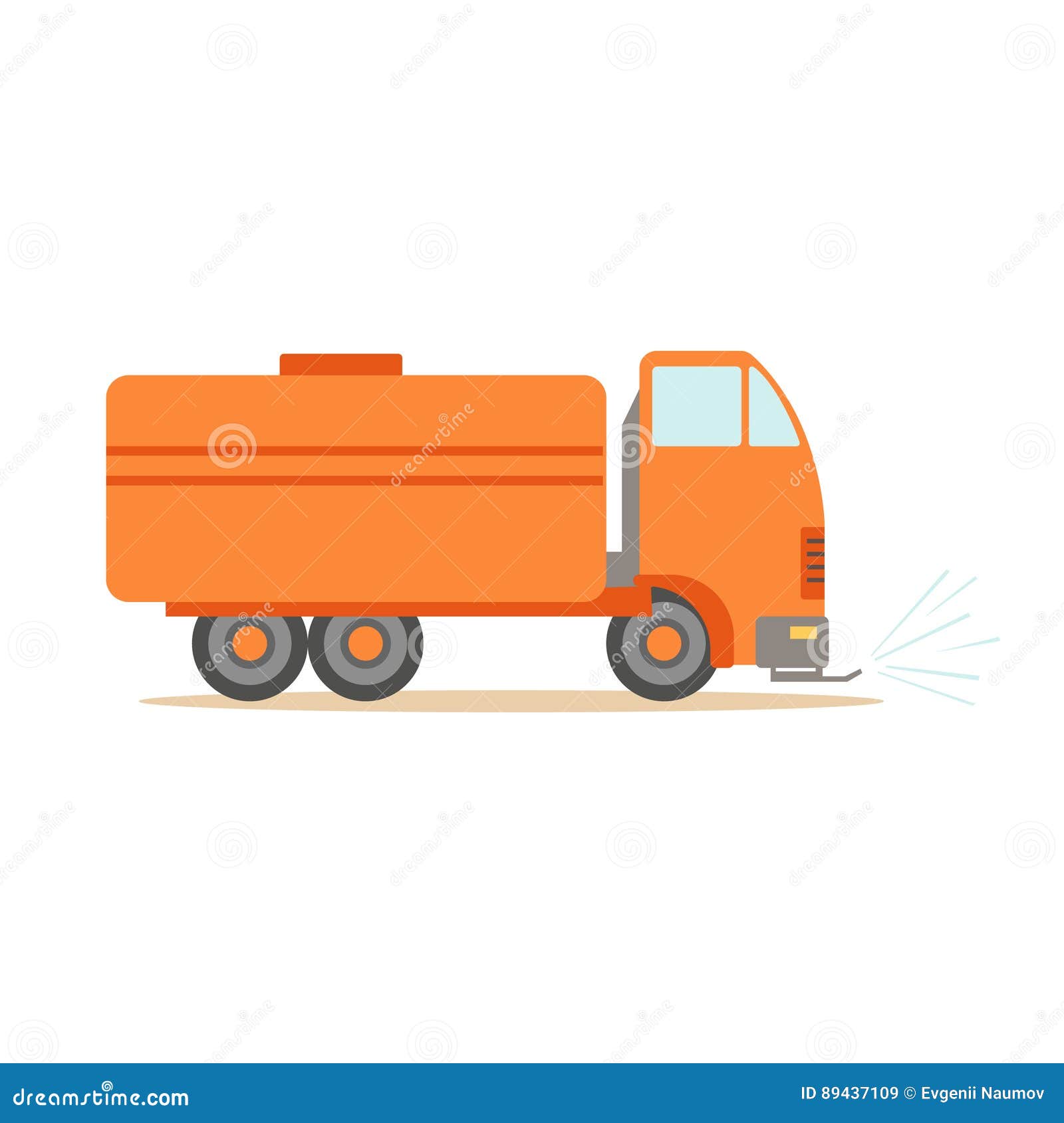 Gas Carrier Orange Truck , Part Of Roadworks And Construction Site