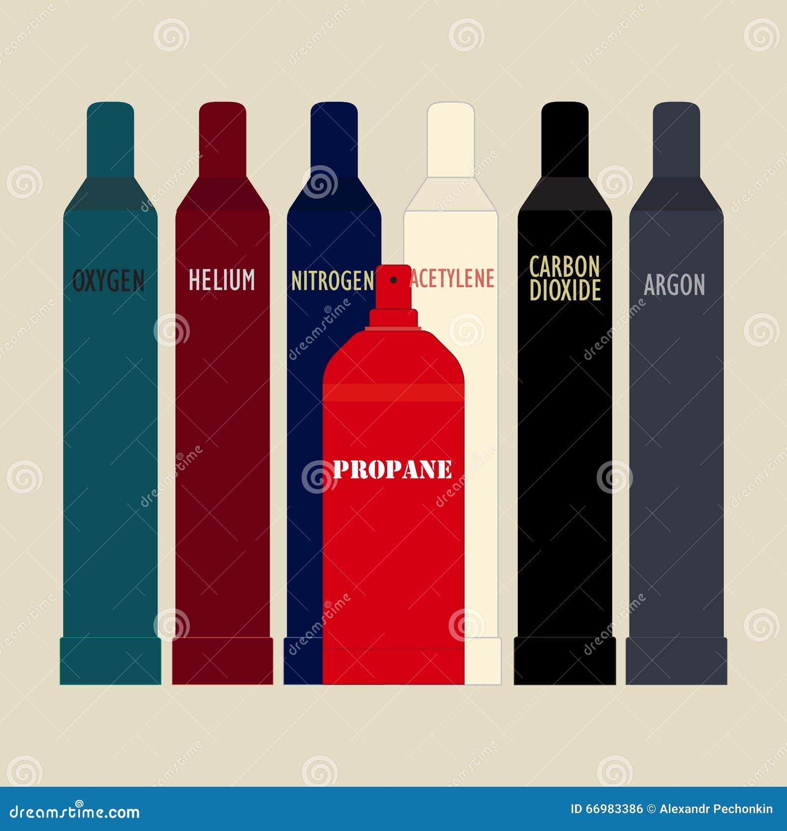 Gas Cylinders stock vector. Illustration of argon, container 66983386