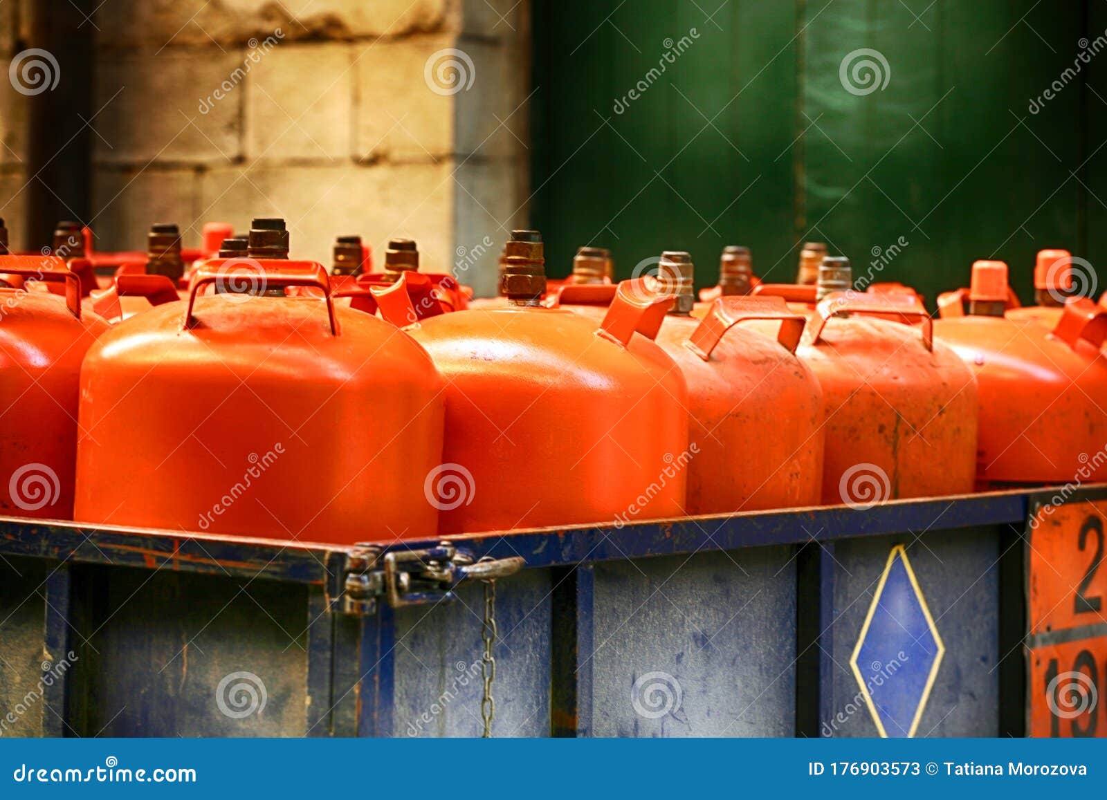 Gas cylinders on street stock image. Image of cylinders 176903573