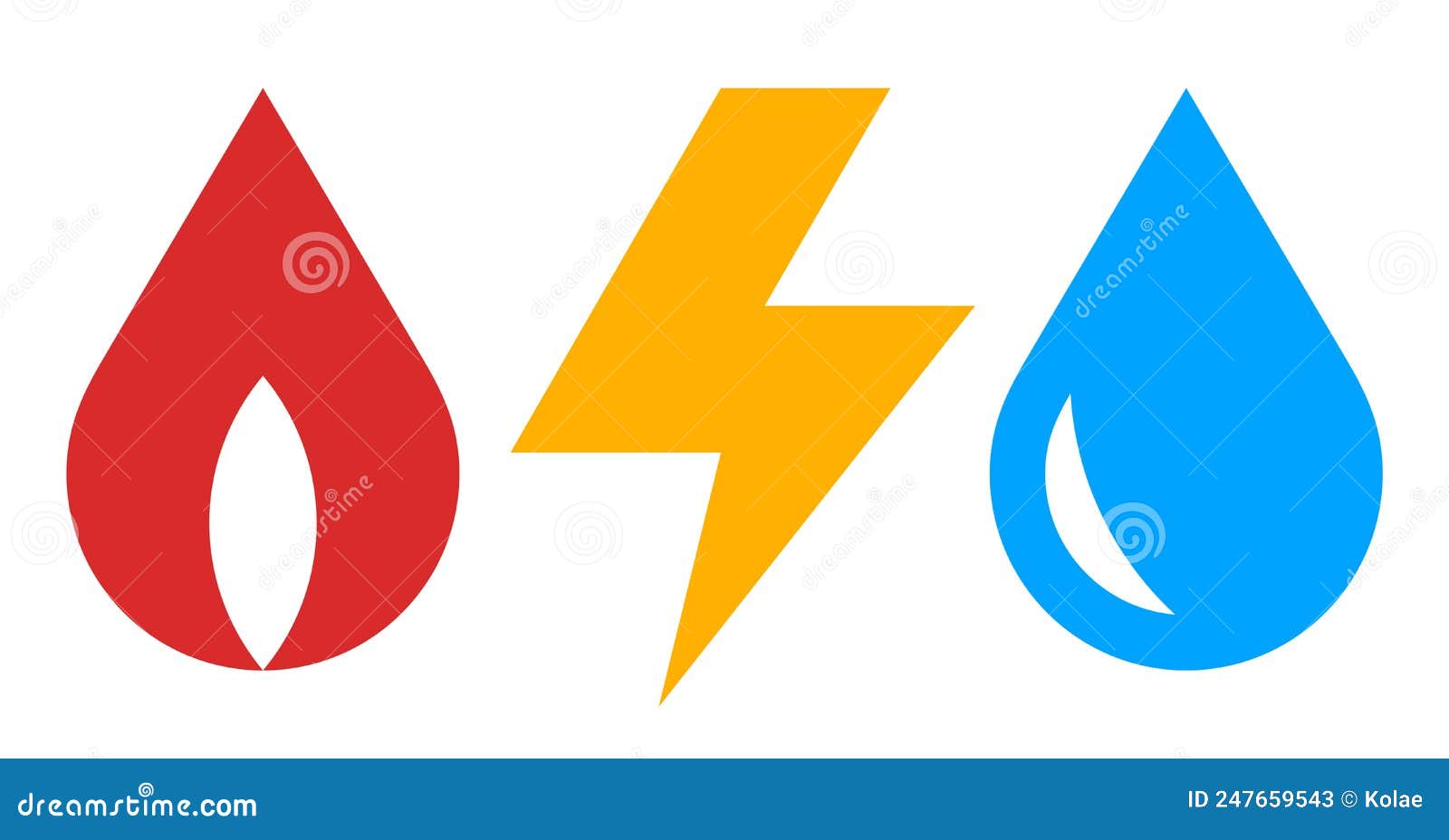Gas, Electricity and Water Icon Stock Vector Illustration of graphic