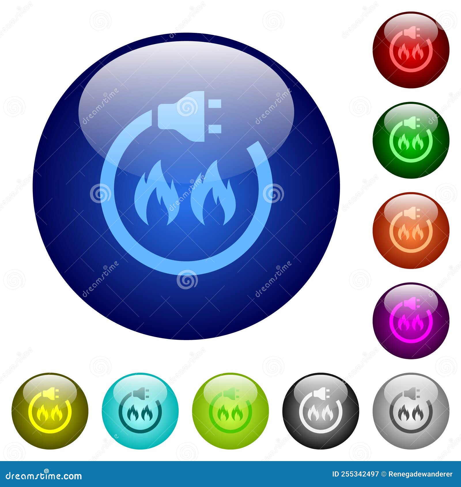 gas energy color glass buttons