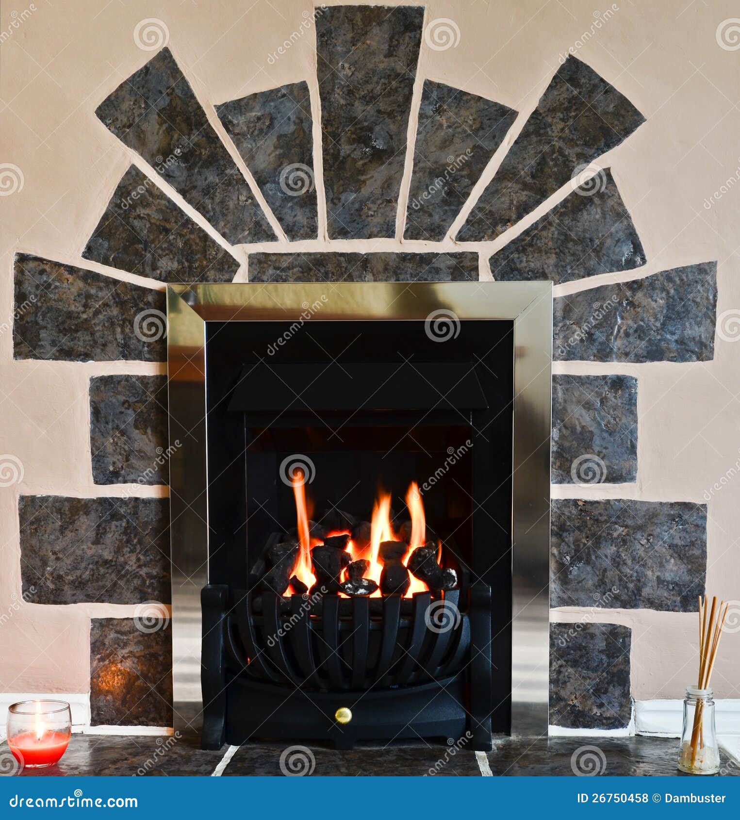 gas fireplace and surround