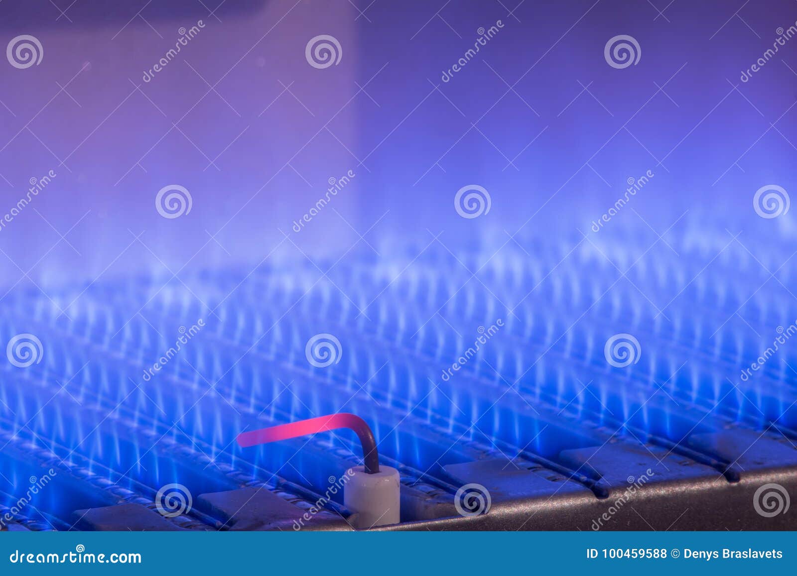 Gas Flame Inside of the Gas Boiler Stock Photo Image of burning