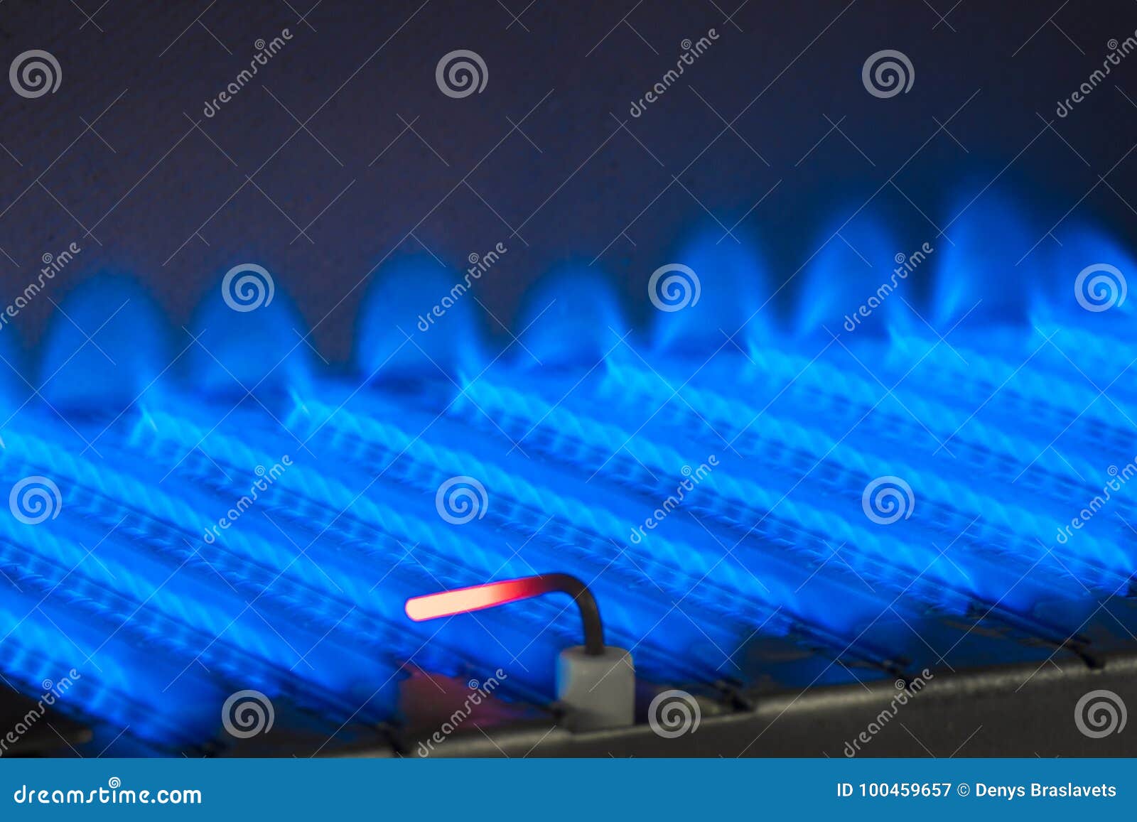 Gas Flame Inside of the Gas Boiler Stock Image Image of home, color