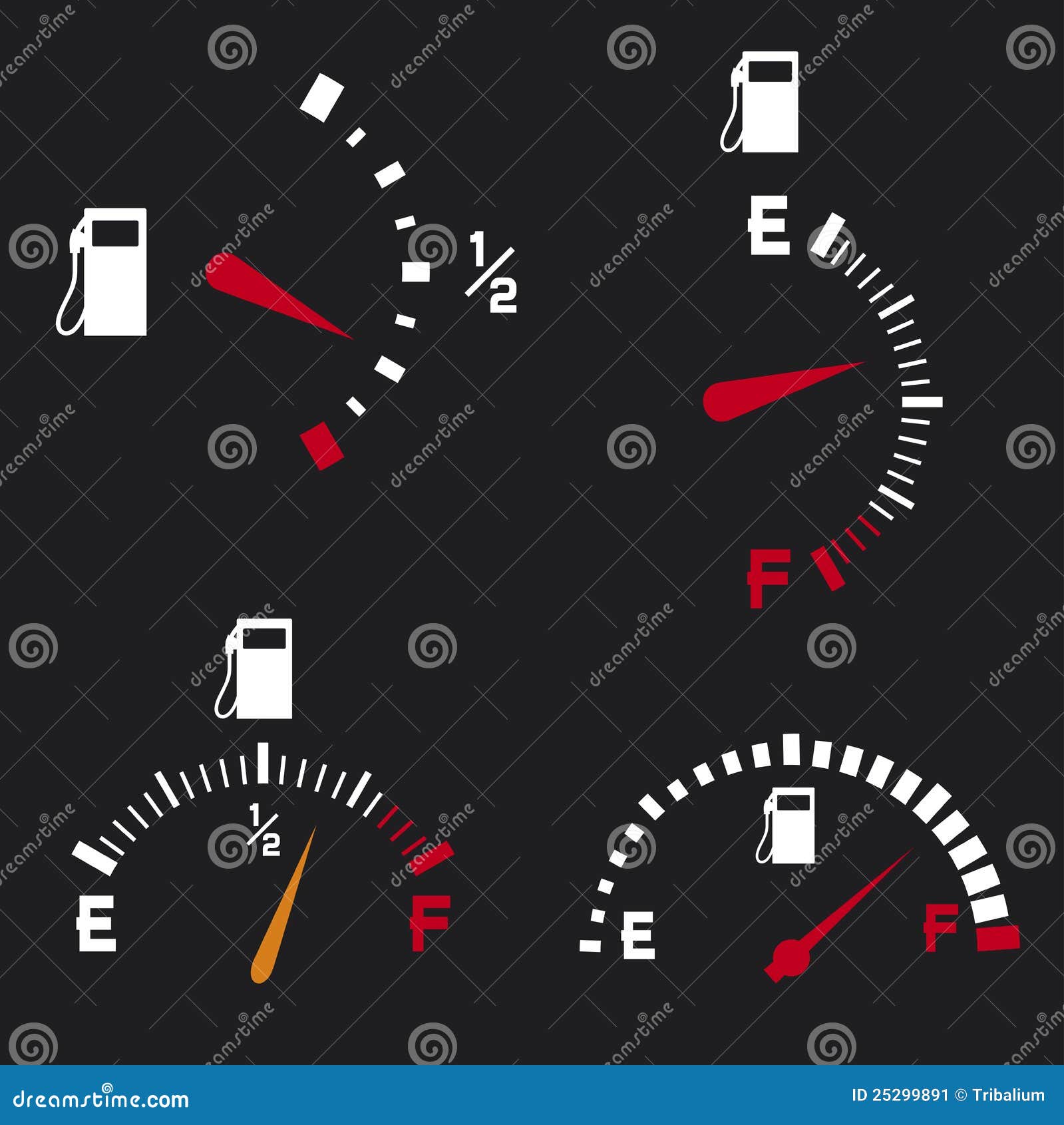 Gas gauge stock vector. Illustration of panel, arrow 25299891