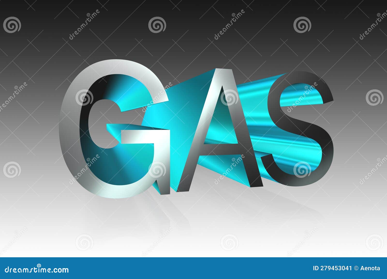 GAS Lettering 3D Illustration Stock Illustration Illustration of
