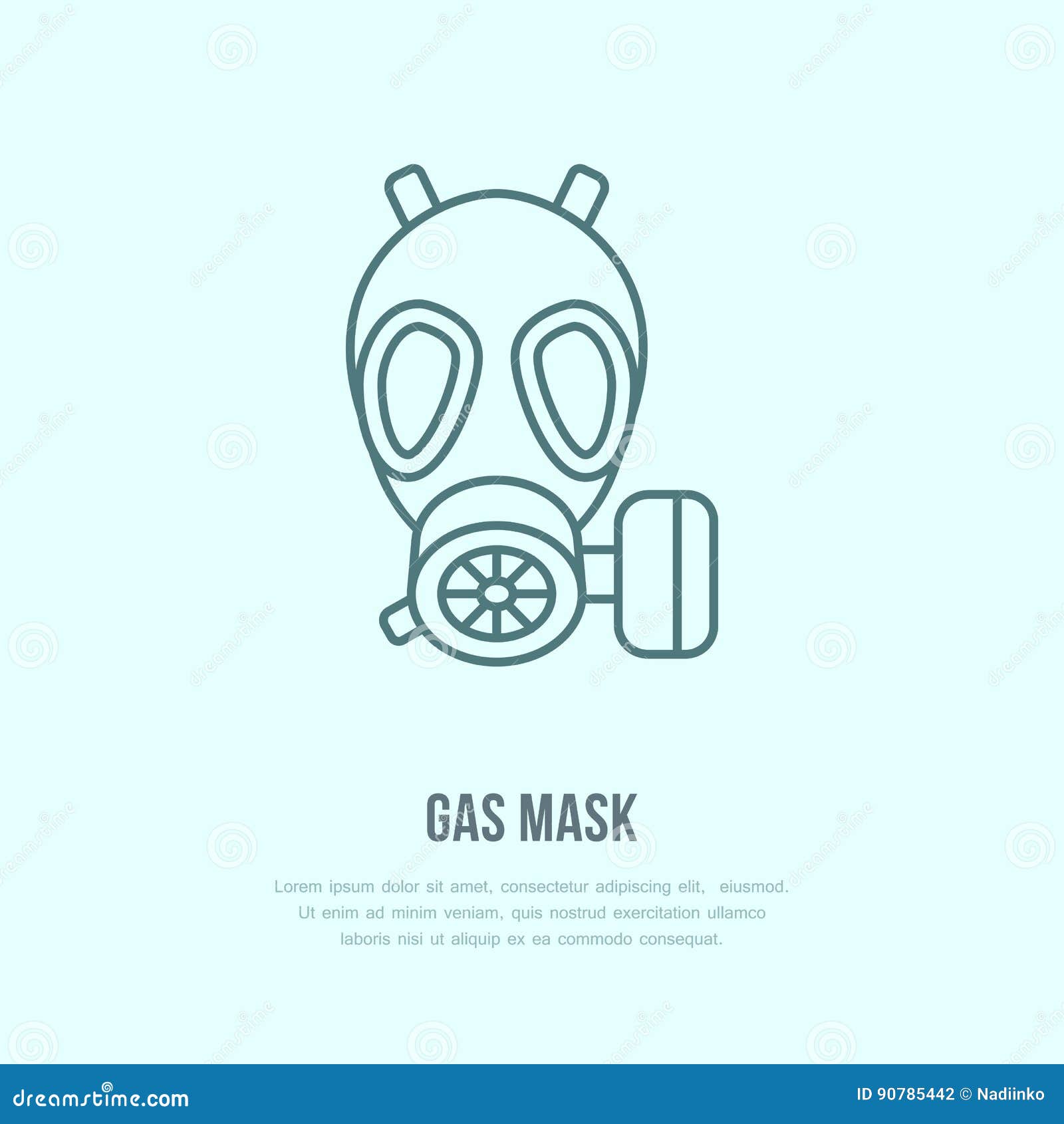 3m gas mask safety icon