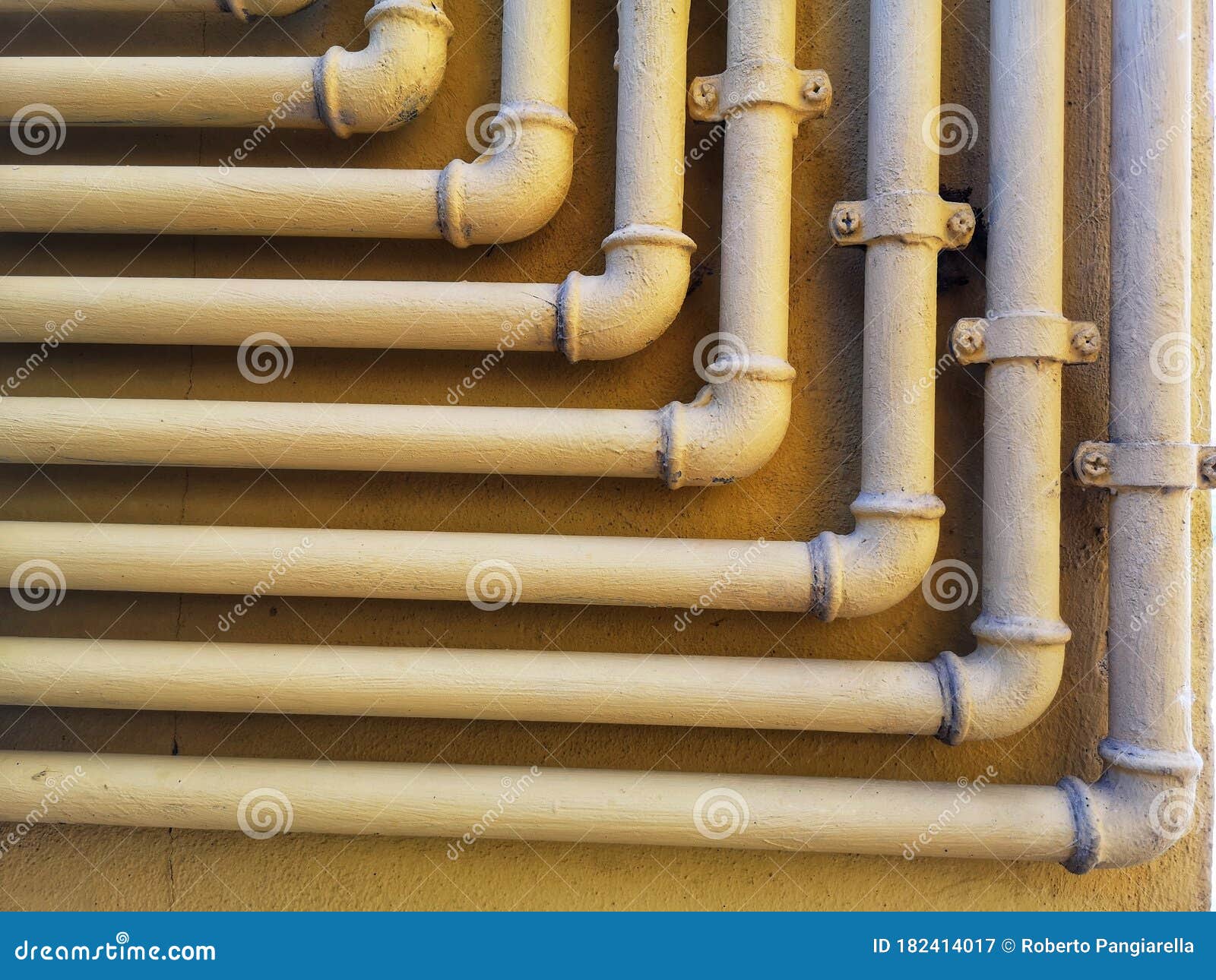 Gas Pipe System on the Wall Stock Image Image of piping, residential
