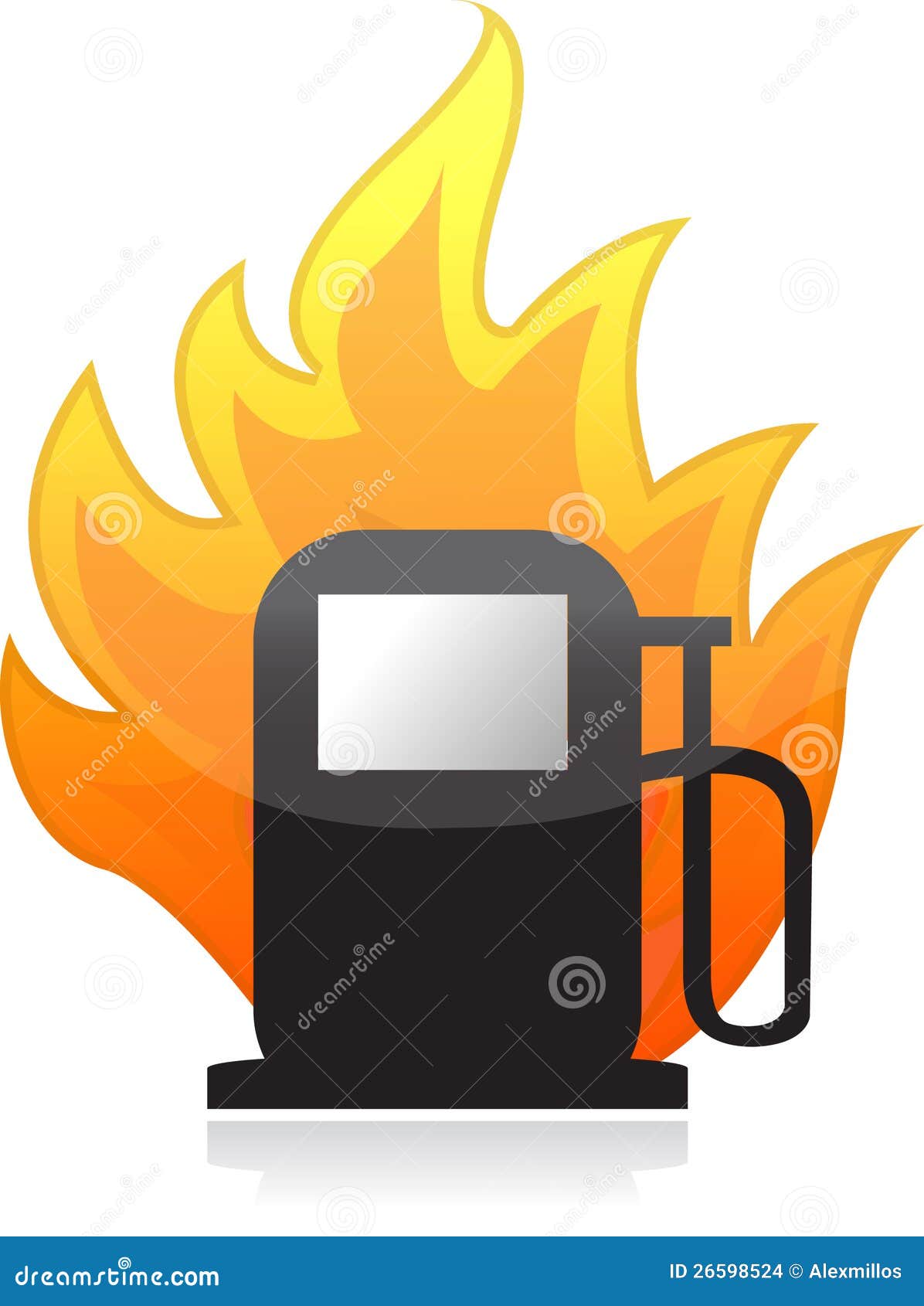 Gas Pump on Fire Illustration Design Stock Illustration Illustration