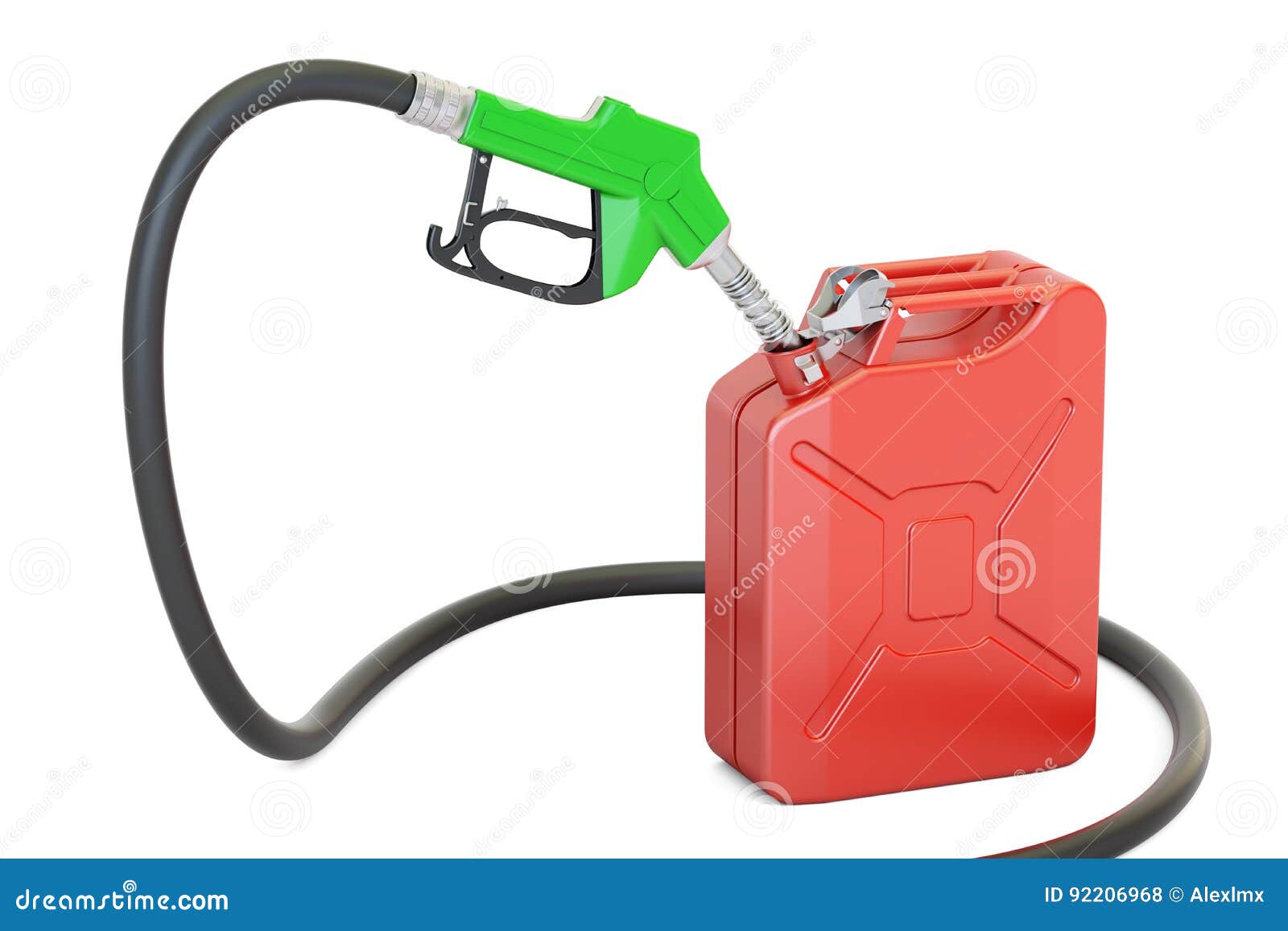 Gas Pump Nozzle with Jerrycan, 3D Rendering Stock Illustration -  Illustration of object, jerry: 92206968