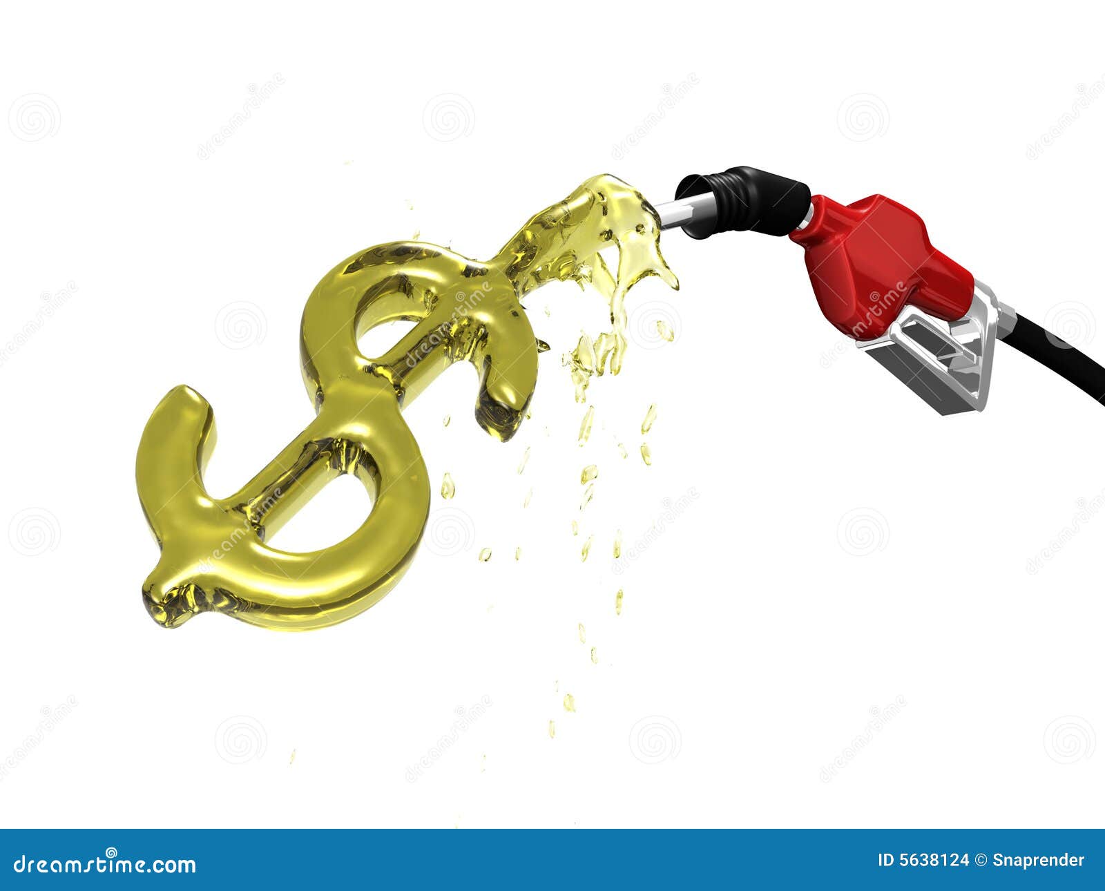 Gas Pump Over Filling A Dollar Sign Stock Images Image 5638124