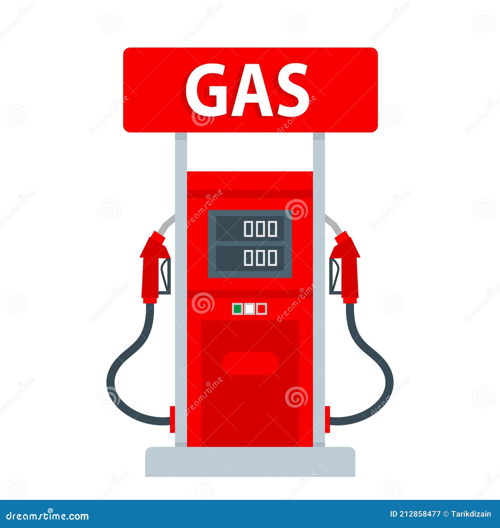 Gas Pump Station Vector Flat Illustration on White Background Stock ...