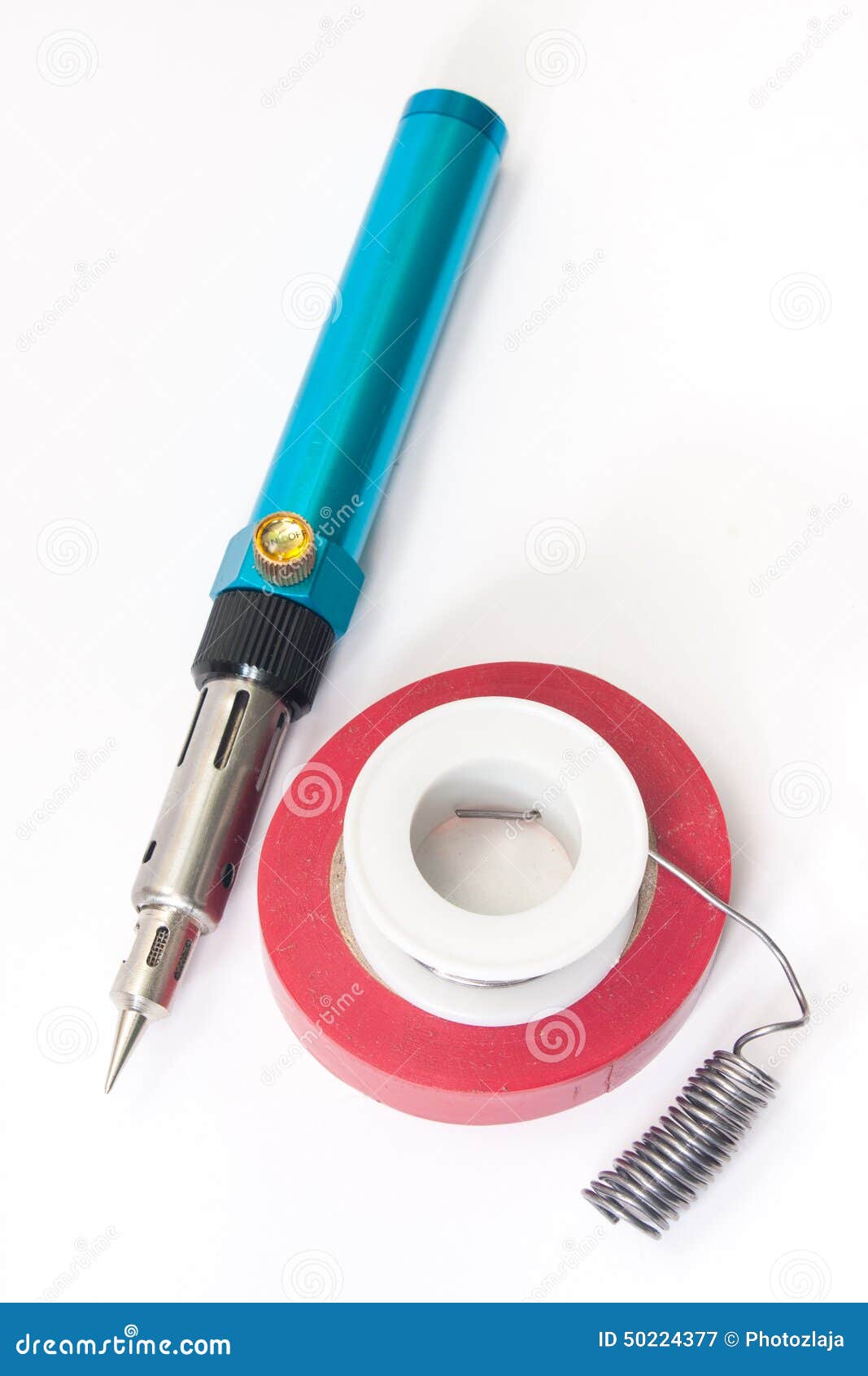 Gas Soldering Iron with Tin and Insulating Tape Stock Image Image of