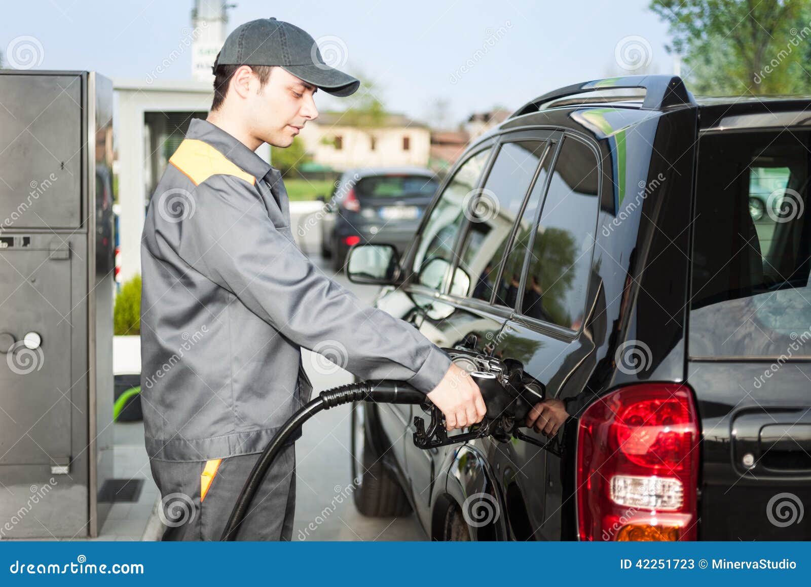 Gas station stock image. Image of diesel, pump, person 42251723