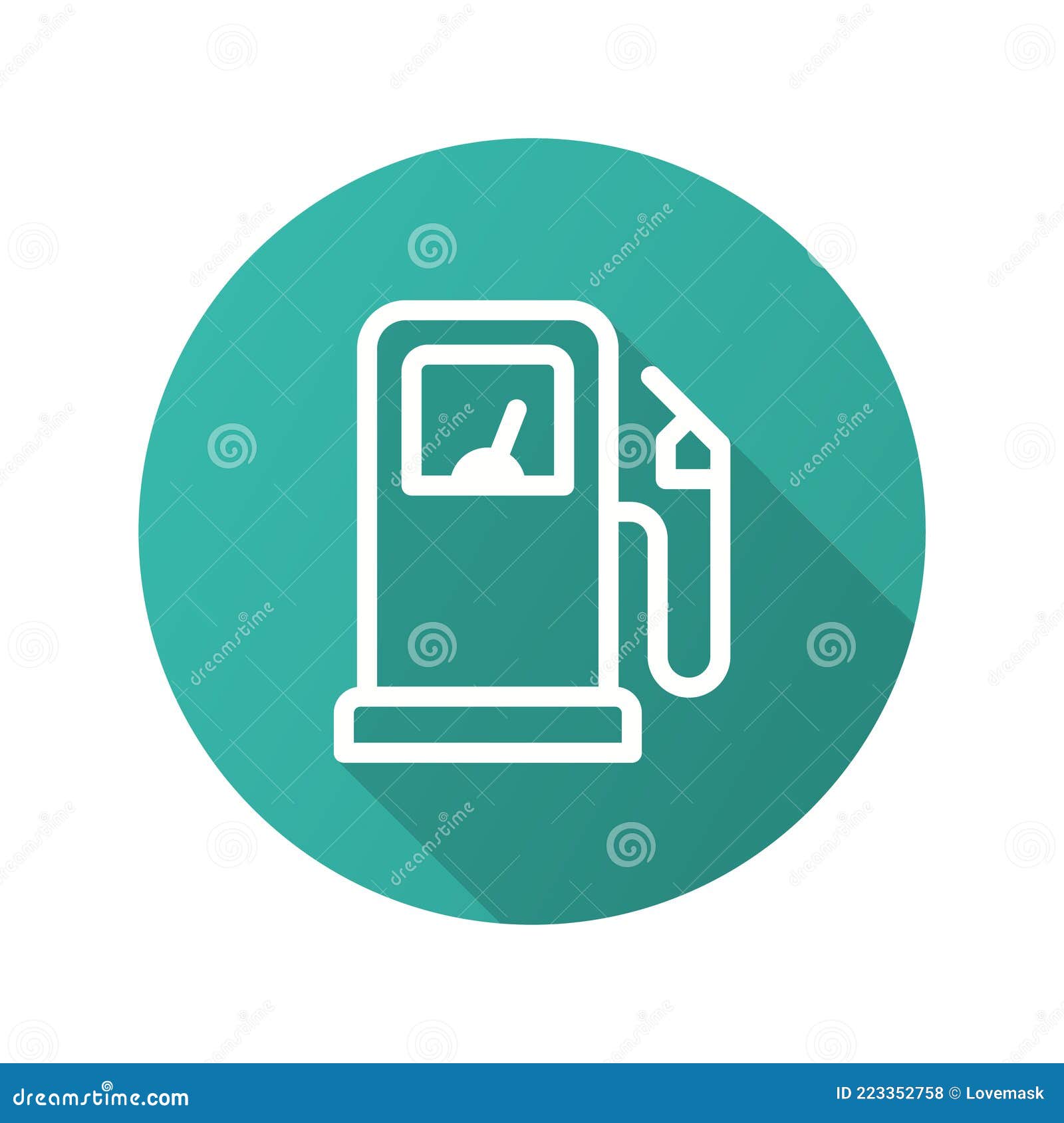 gas station icon with long shadow for graphic and web .