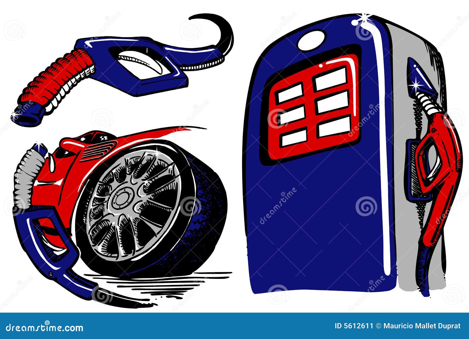 Gas station kit stock vector. Illustration of motor, station 5612611