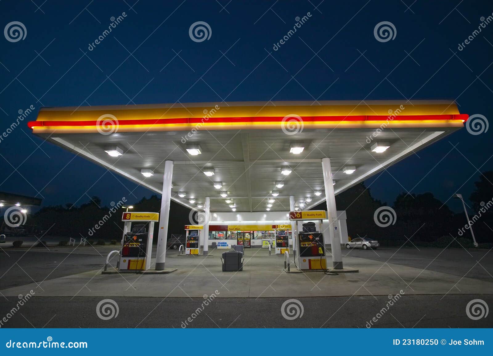 Gas Station with lights editorial image. Image of convenience 23180250