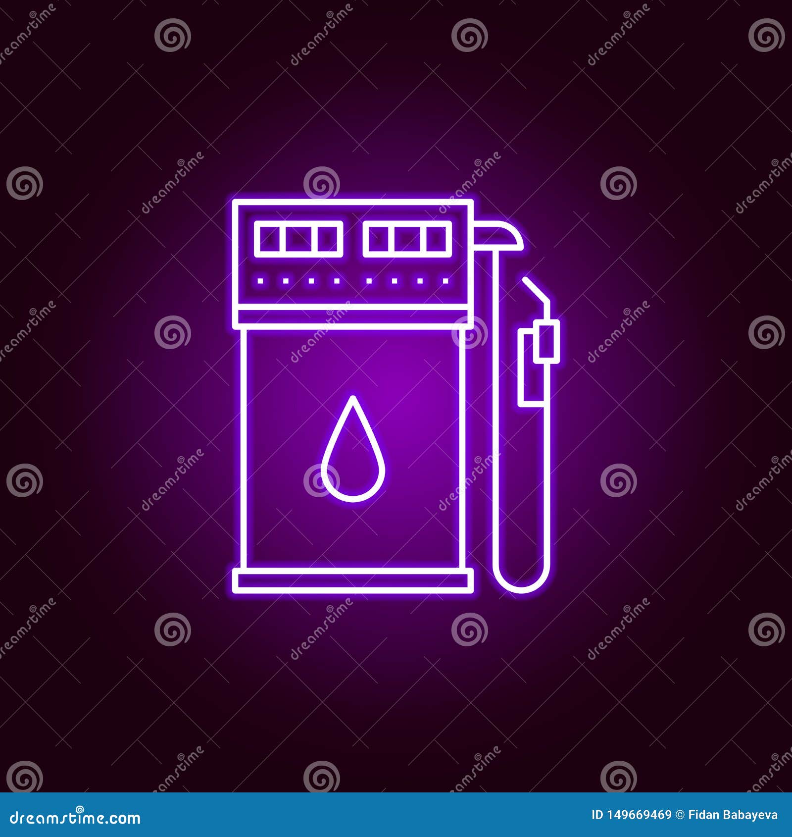 gas station outline icon in neon style. Elements of car repair illustration in neon style icon. Signs and symbols can be used for web, logo, mobile app, UI, UX on black background