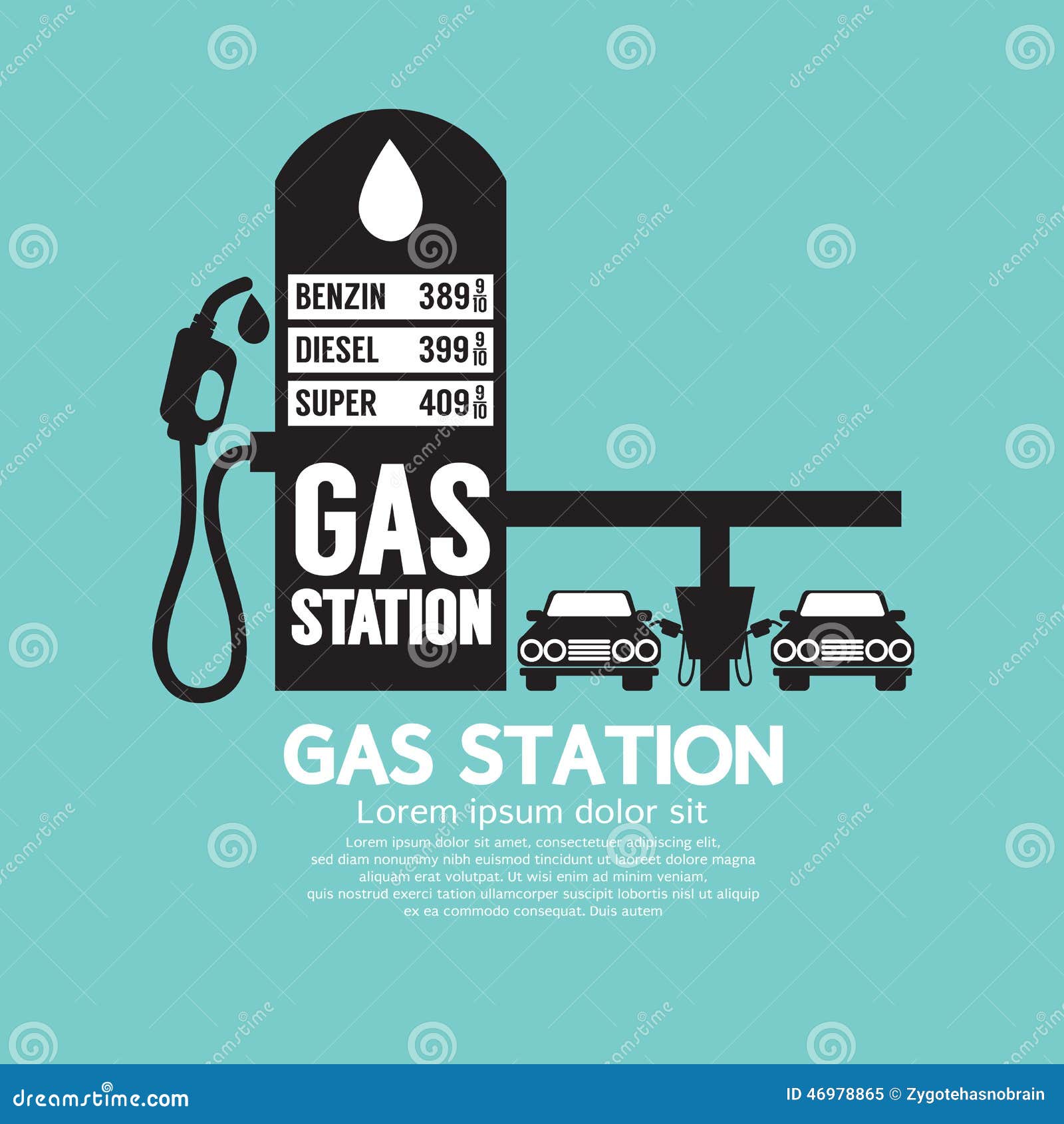 Gas Station Service Cartoon Vector 58550393