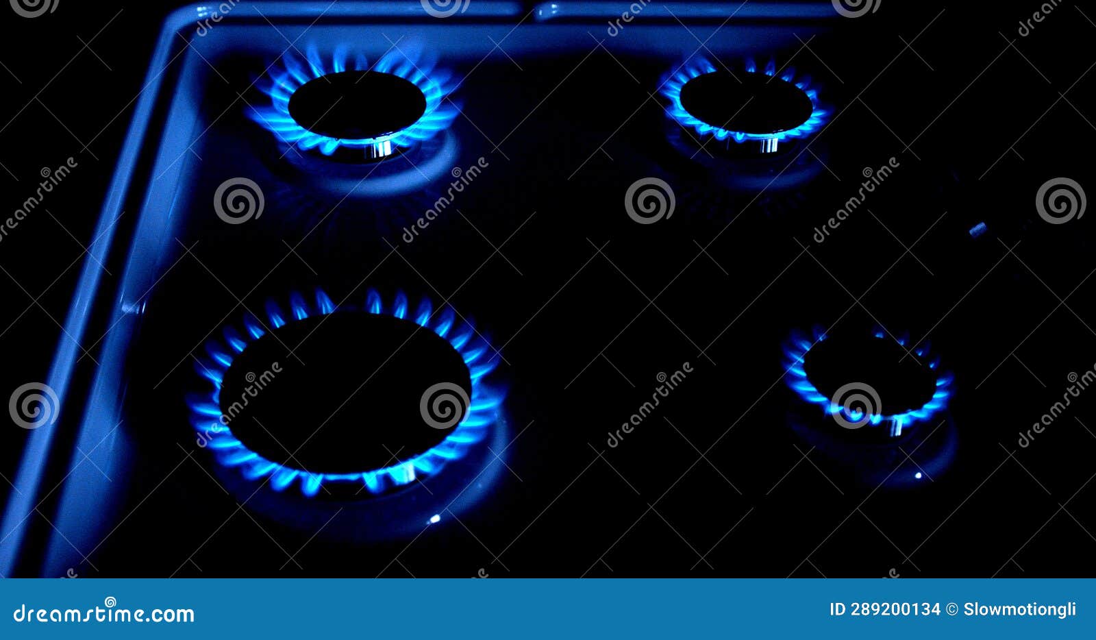 Gas Stove Burners, Blue Flame, Kitchen Stock Photo Image of residence