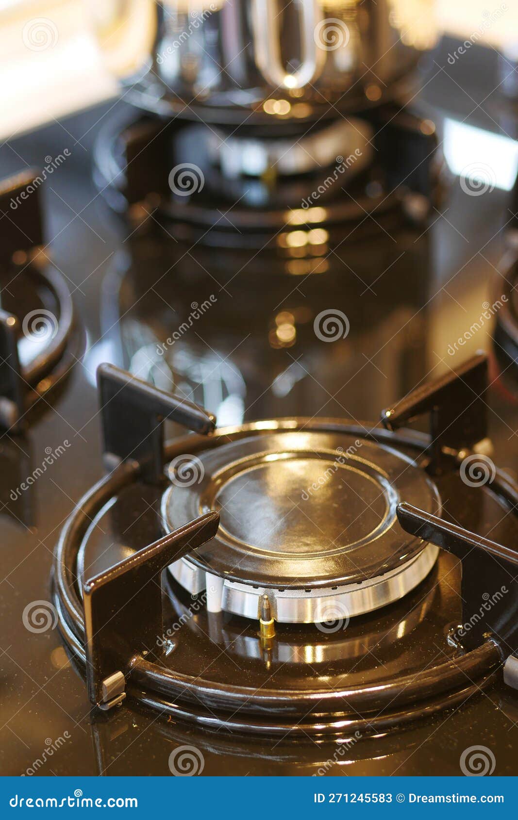 Gas Stove Letting Out of Blue Flame Stock Image Image of methane