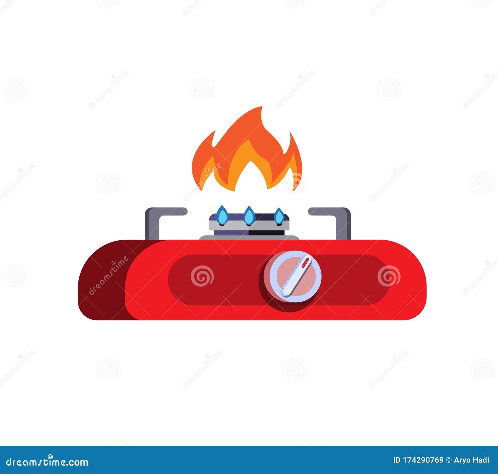 Gas Stove Mini Red, Icon Symbol in Cartoon Flat Illustration Vector  Isolated in White Background Stock Vector - Illustration of indoor, cartoon:  174290769
