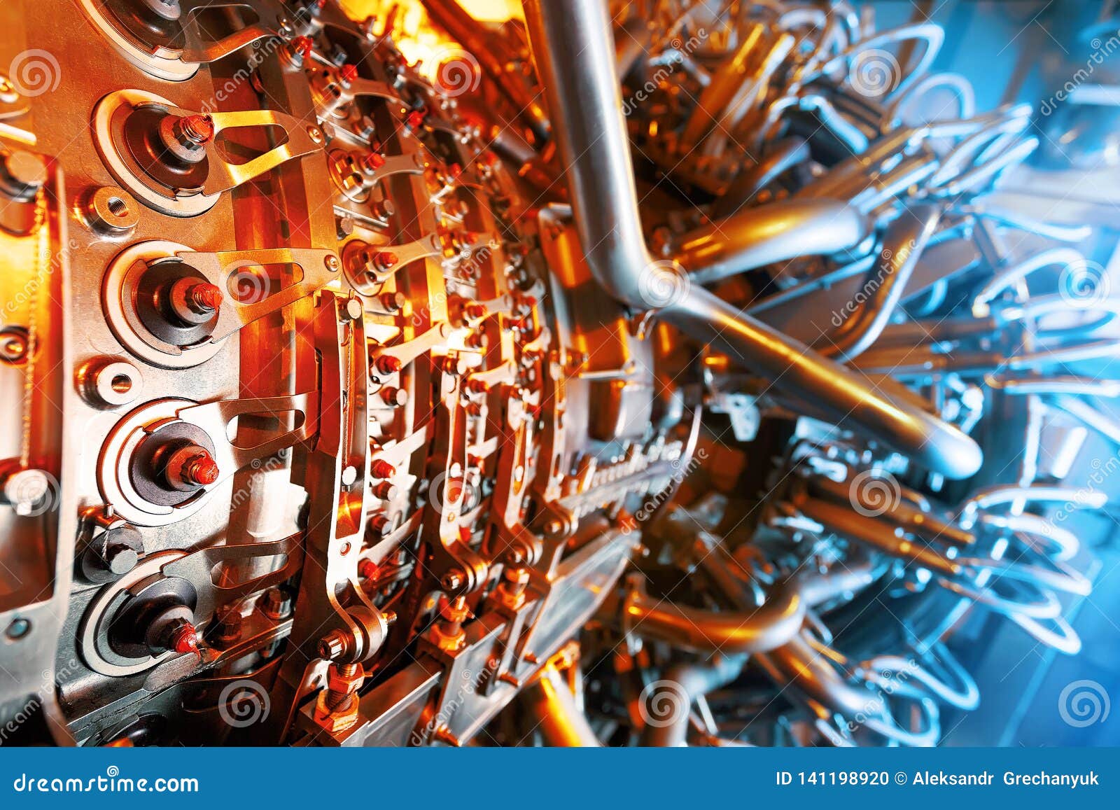 Gas Turbine Engine Located Inside the Aircraft. Clean Energy in a Power Plant Used on an Offshore Oil and Gas Central Stock Image of generation, flow: 141198920