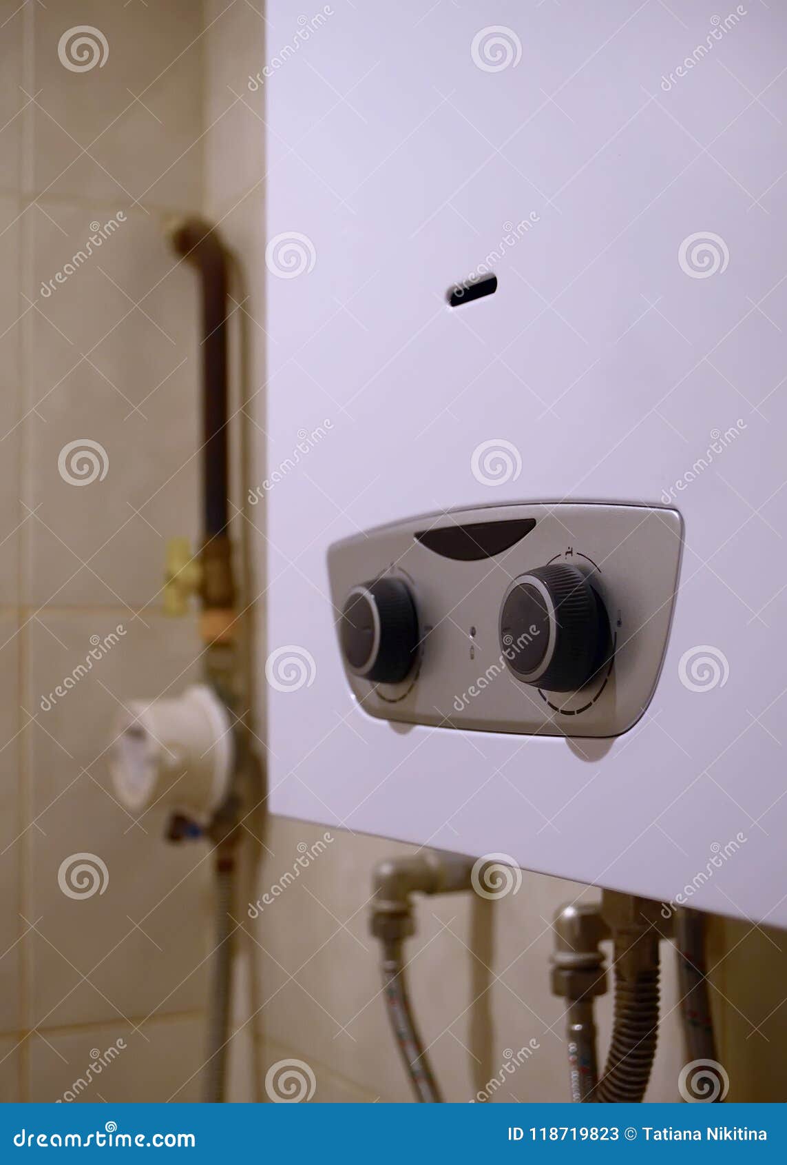 Gas Water Heater in the Bathroom Stock Image Image of comfort