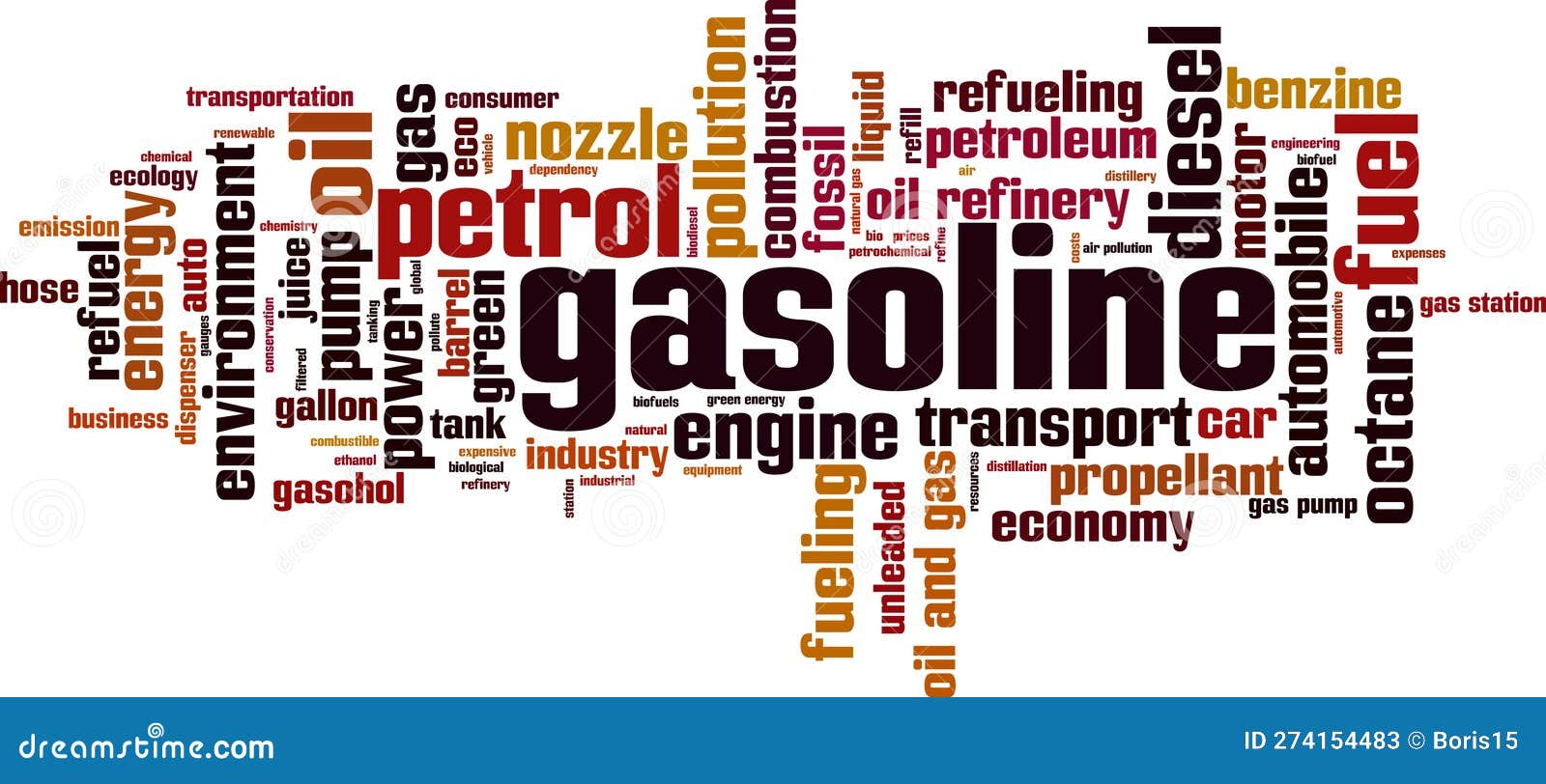 Gasoline word cloud stock vector. Illustration of industry 274154483