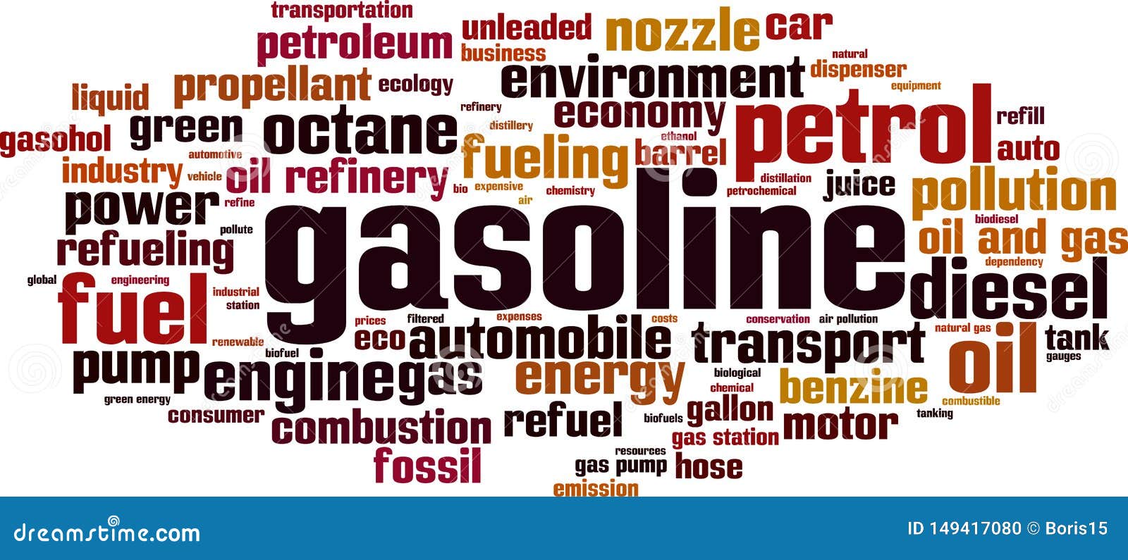Gasoline word cloud stock vector. Illustration of fuel 149417080