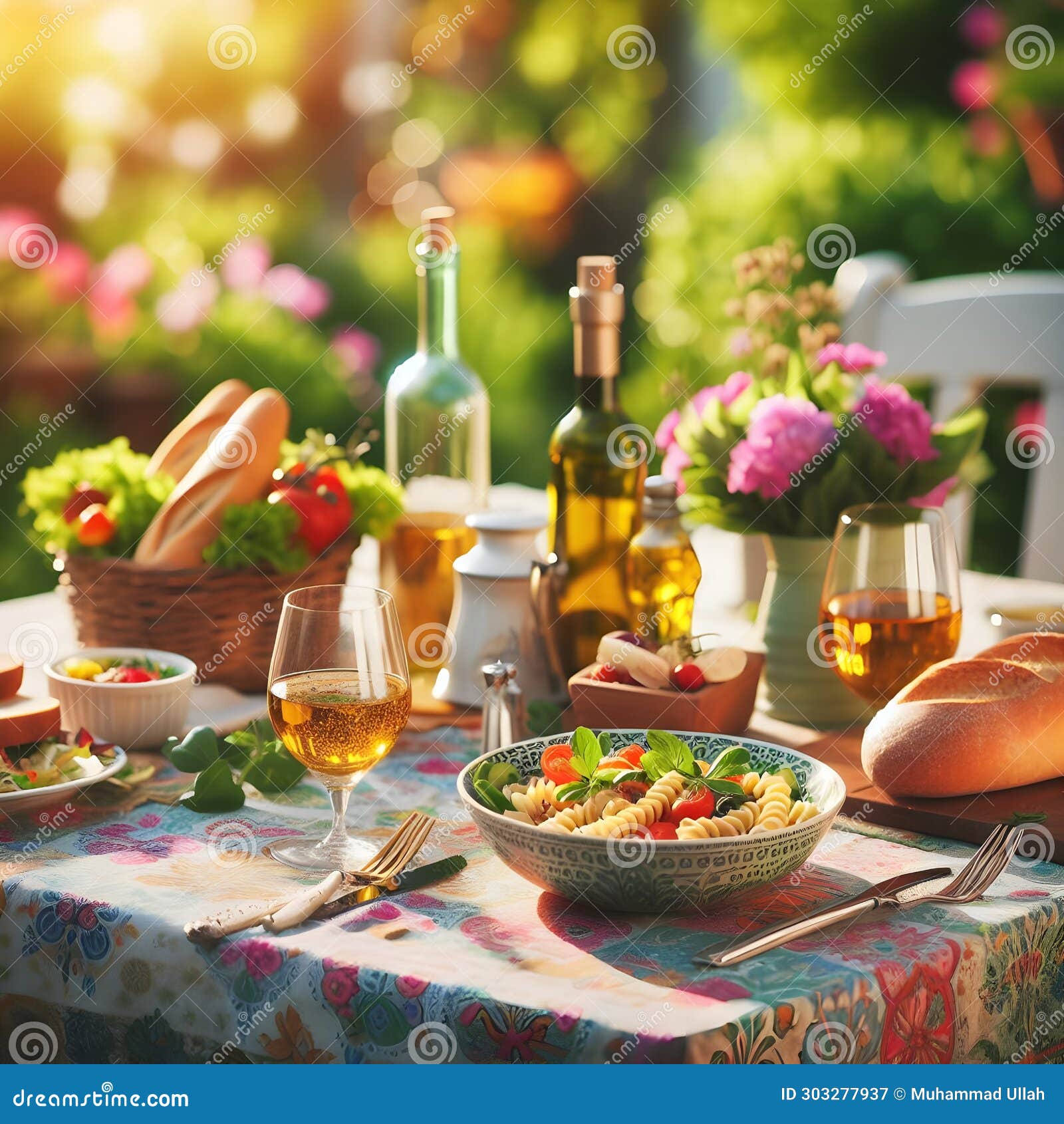 gastronomic delight: a sumptuous lunch spread on a table.