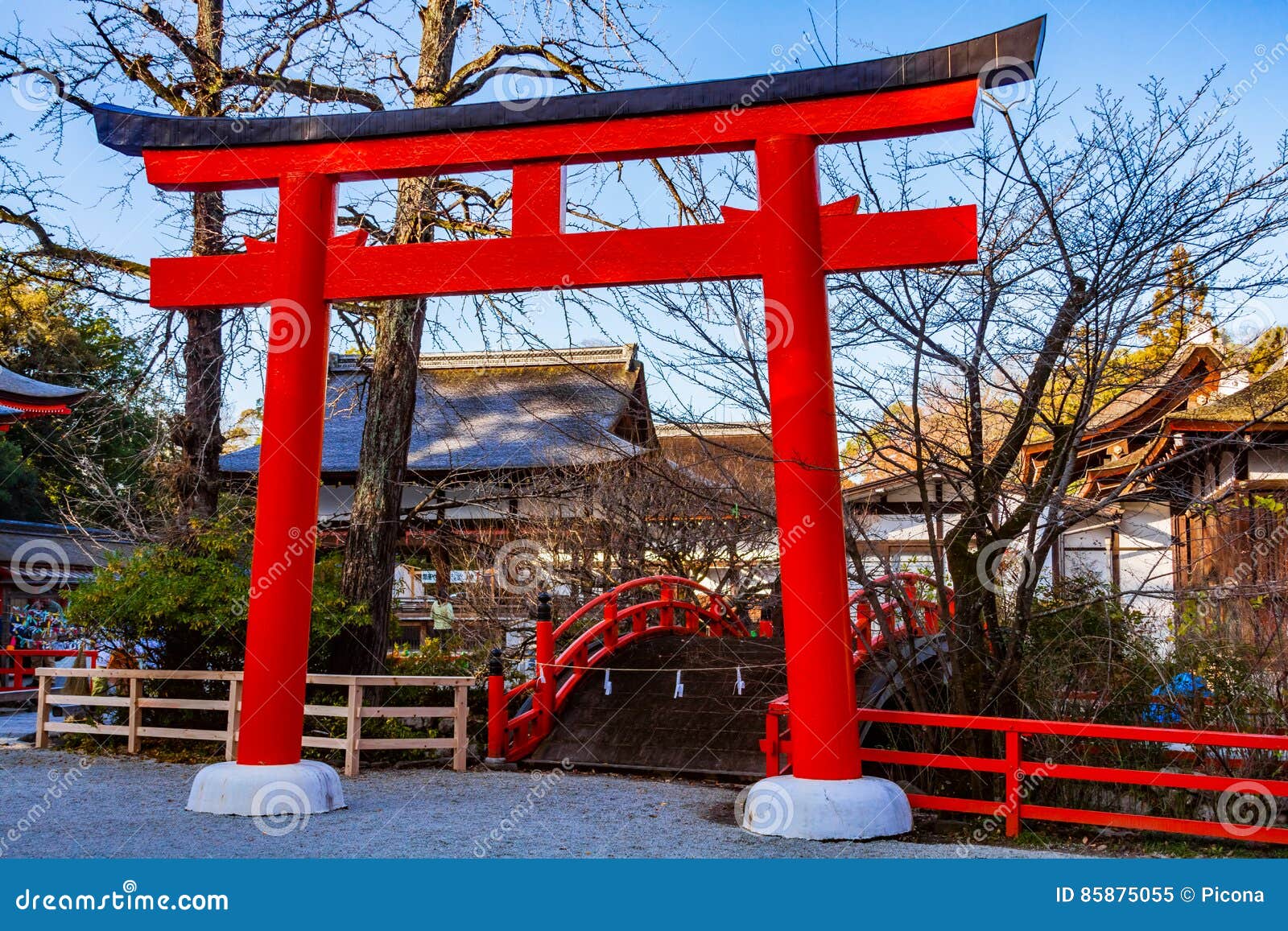 A gate of Japanese shrine stock image. Image of shrine 85875055