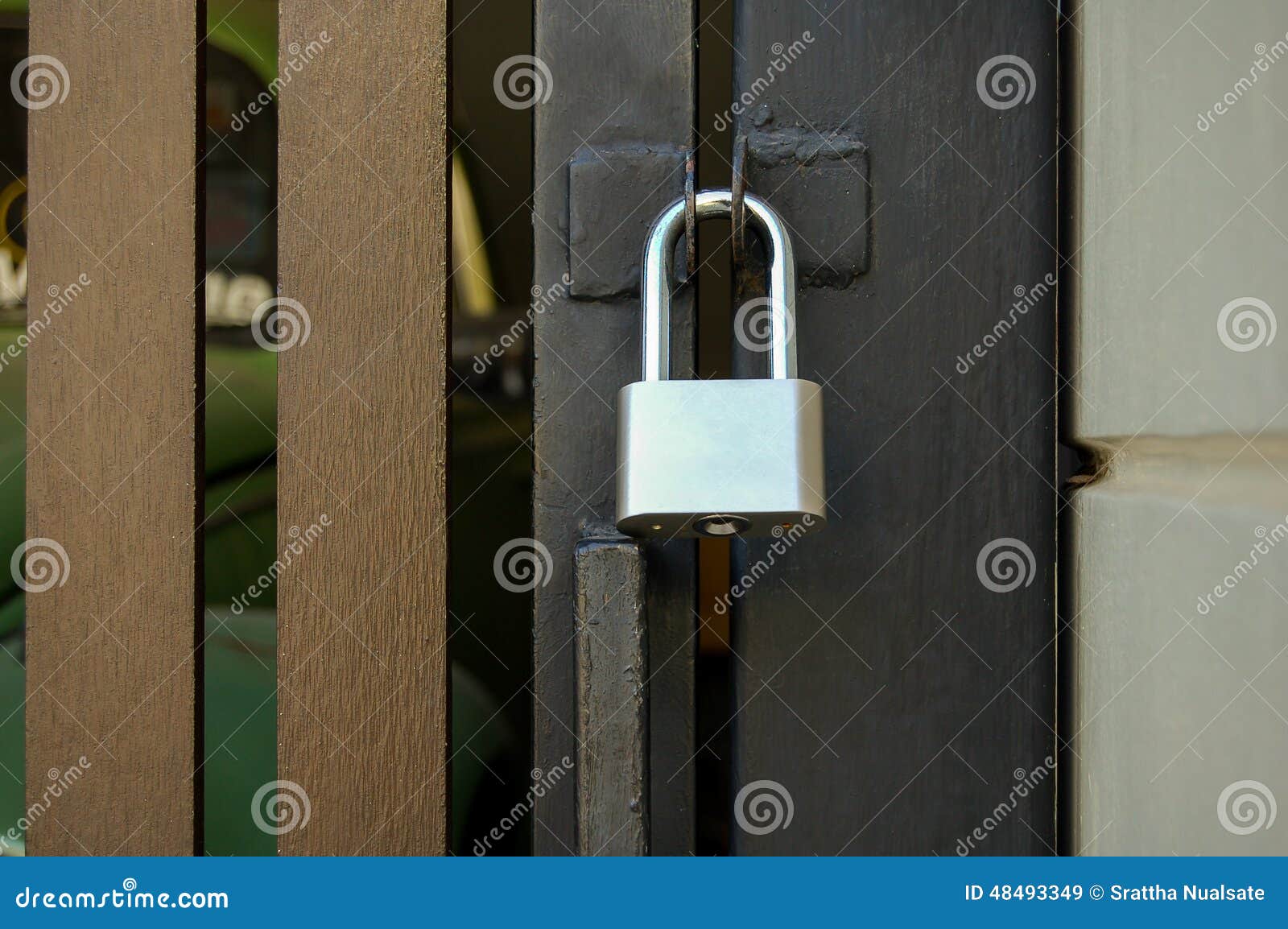 Gate locks Home stock image. Image of fence, metal, closeup - 48493349