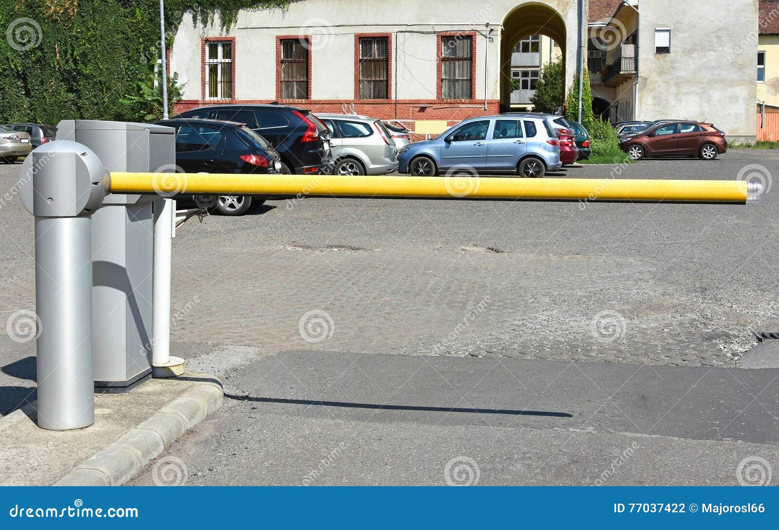 Gate of the parking lot stock photo. Image of private 77037422