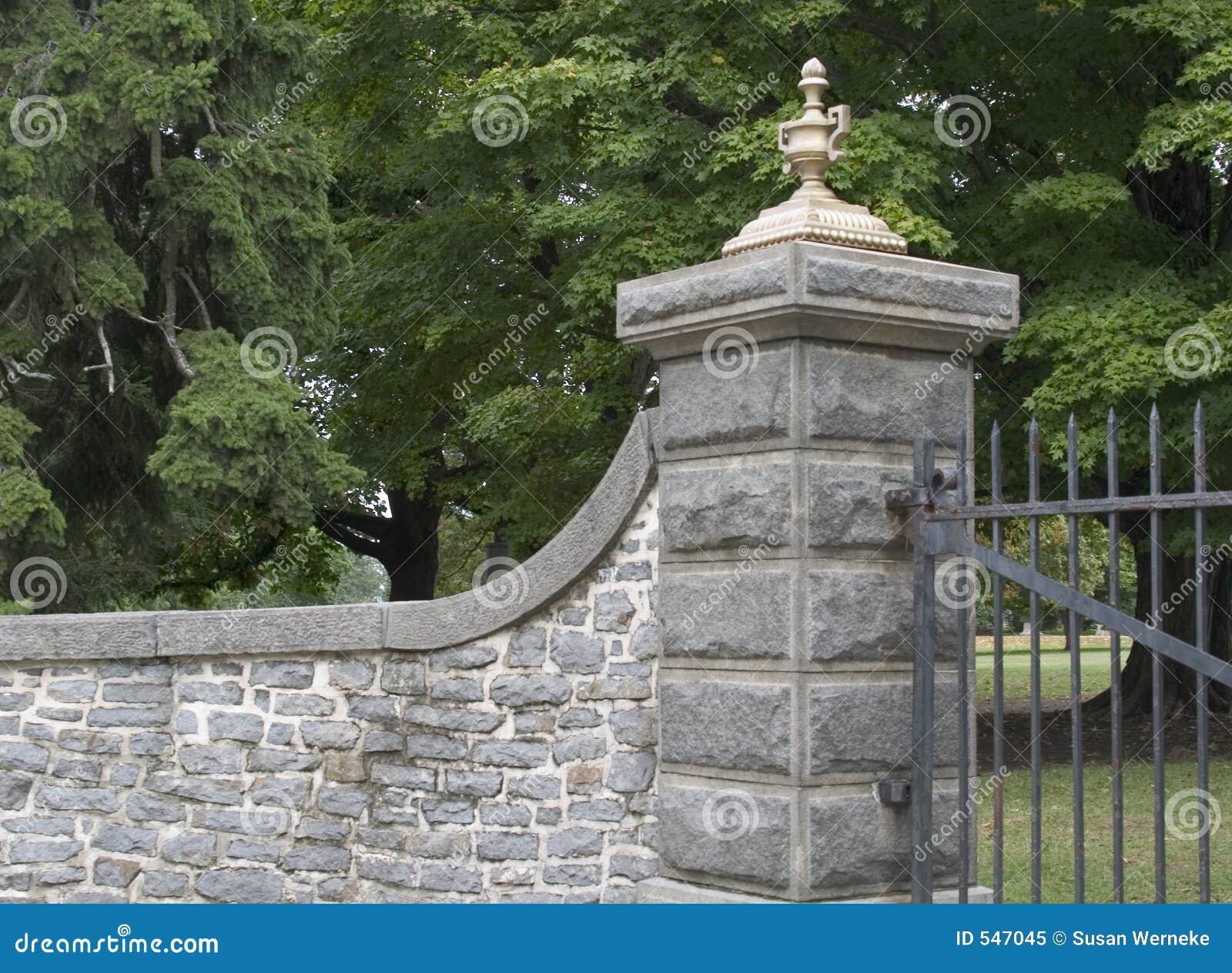 Gated entrance stock image. Image of brick, bars, park - 547045
