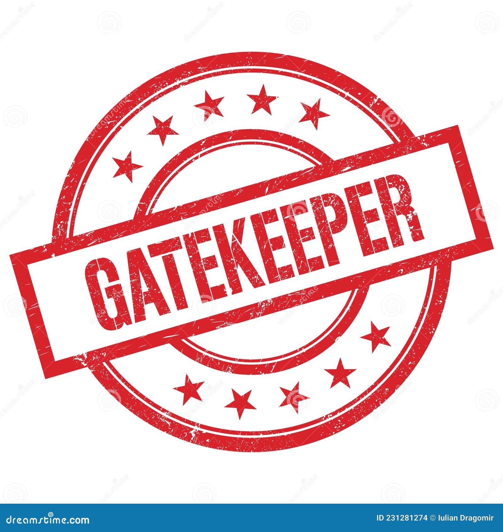 GATEKEEPER Text Written on Red Vintage Round Stamp Stock Illustration