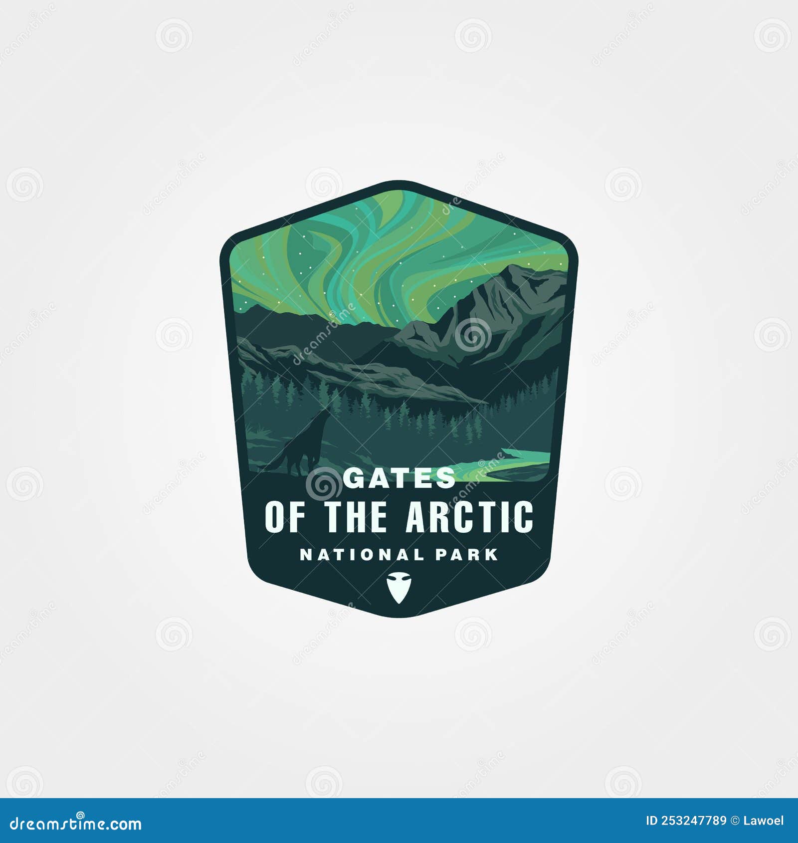 Gates of the Arctic Vector Logo Patch Illustration Design, Us National