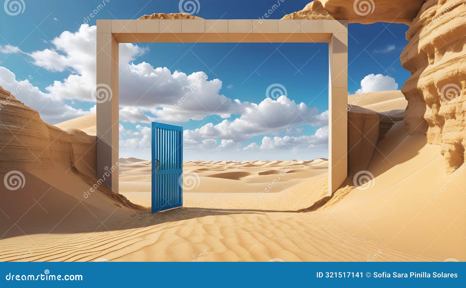 gateway to the cosmic: abstract door to the three-dimensional universe