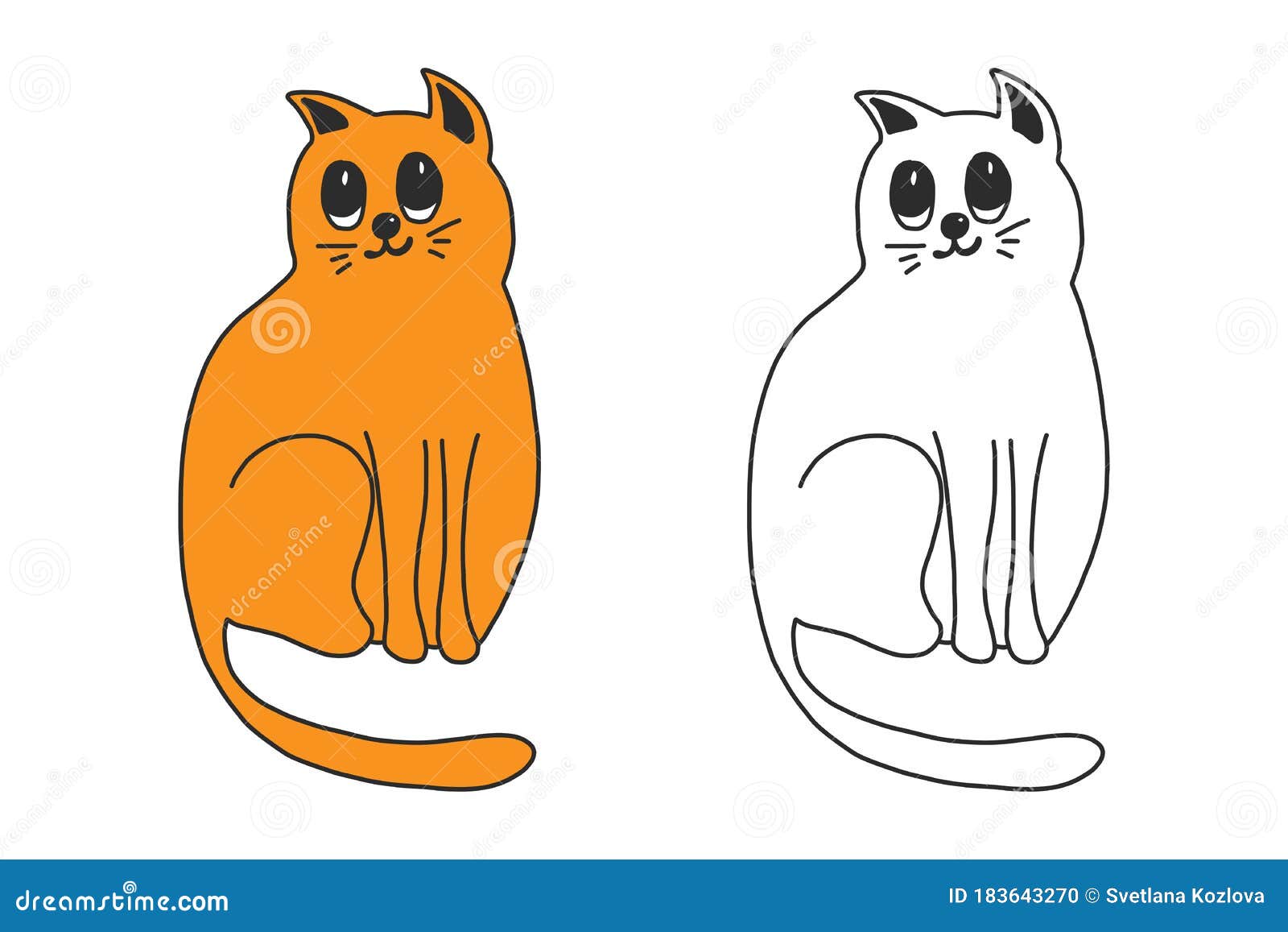 Gatinho Engraçado. Copiar a Imagem. Livro De Coloração Para Os Pequenos.  Jogo Educativo Para Crianças. Vetor Cartoon Ilustração do Vetor -  Ilustração de animal, desenho: 183643270