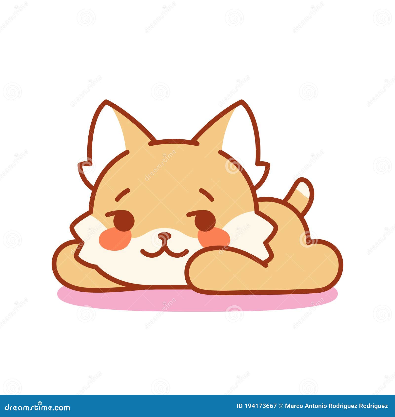 Desenho Animado De Gato Fofo Isolado Emoji Ilustração do Vetor