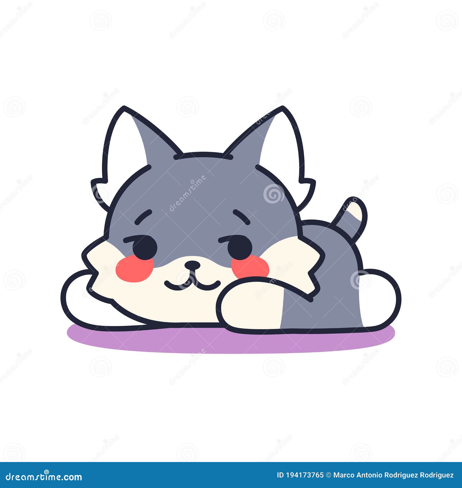 Desenho Animado De Gato Fofo Isolado Emoji Ilustração do Vetor