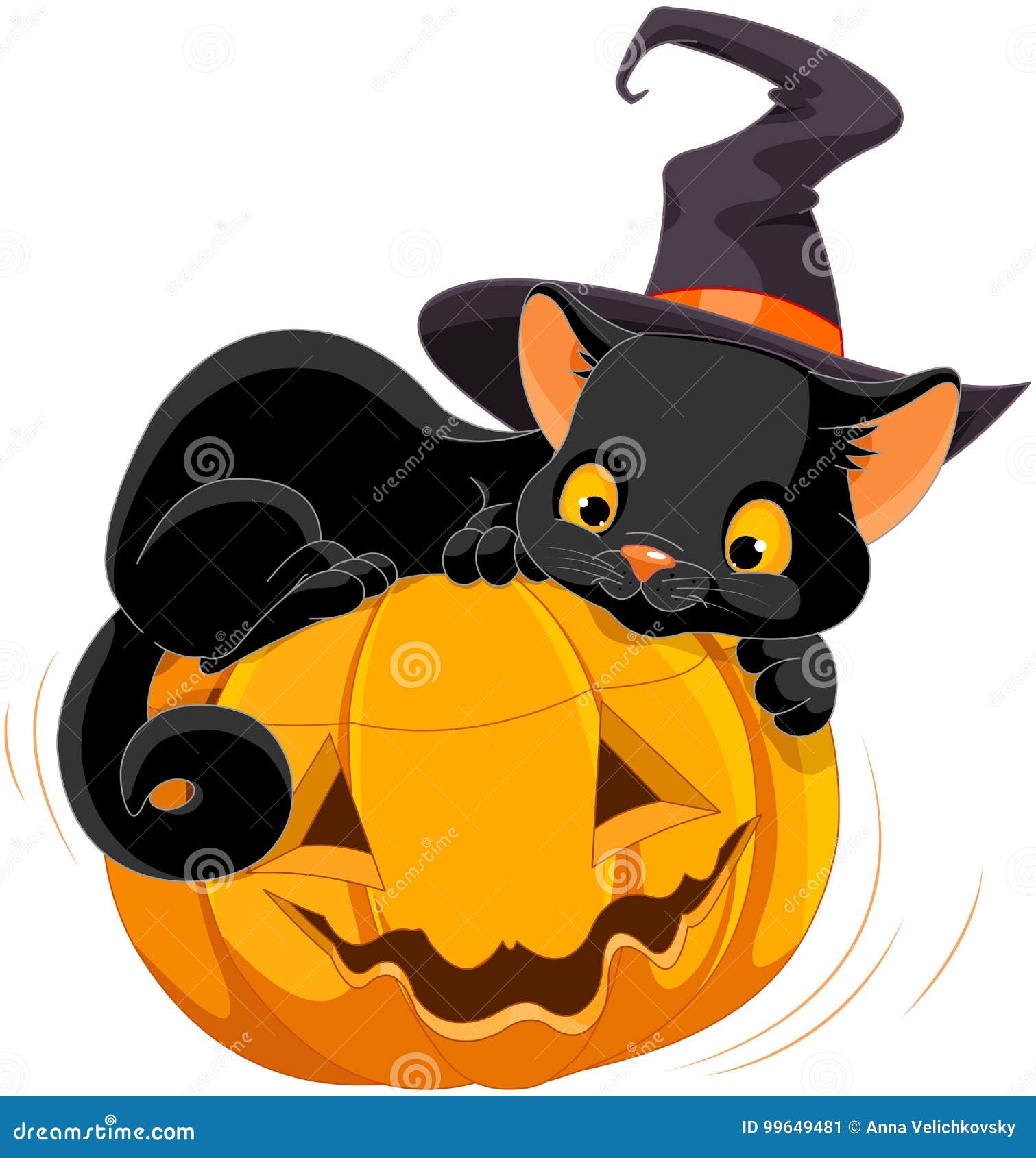Gatito de Halloween ilustración del vector. Ilustración de casquillo -  99649481