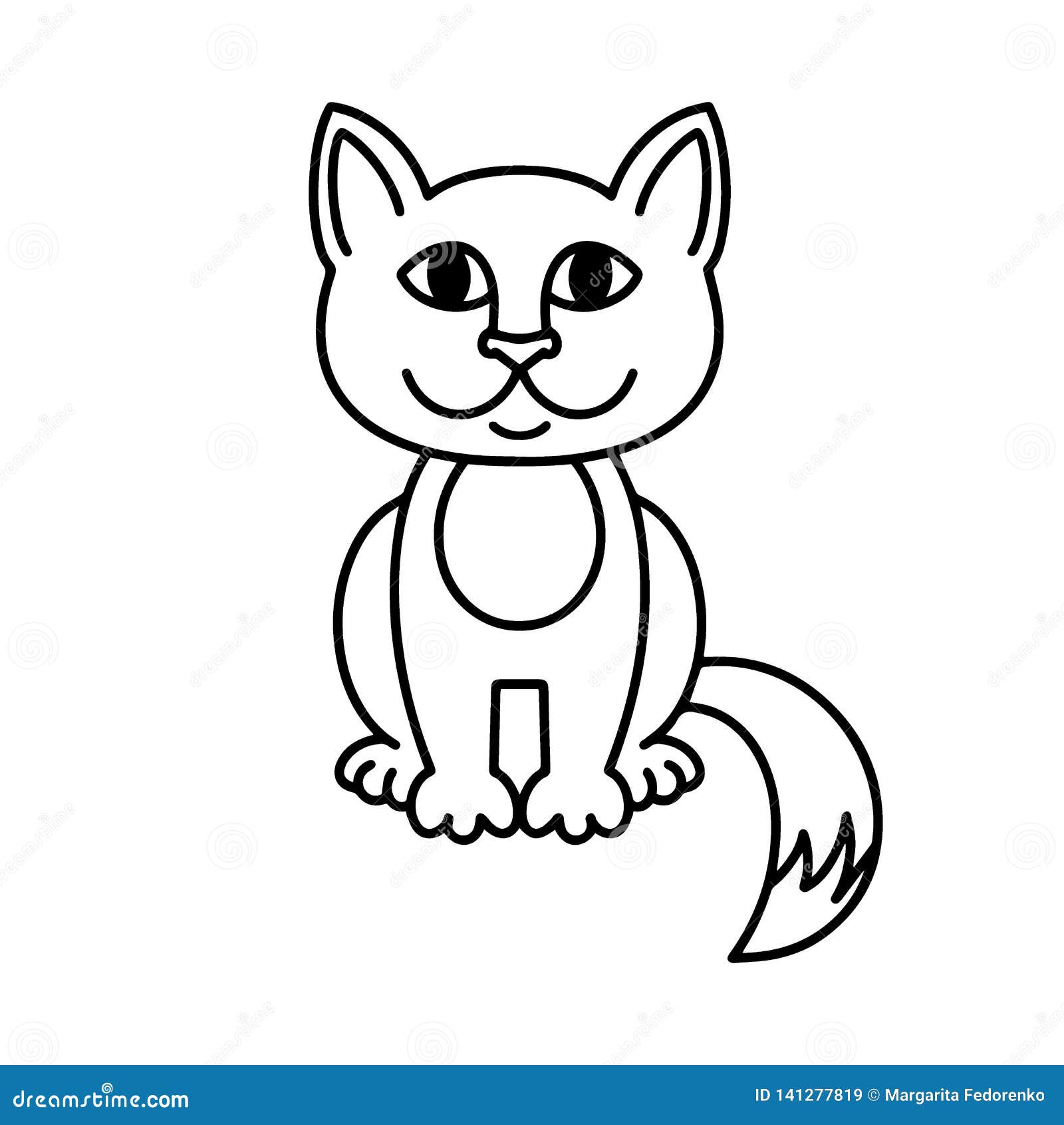 Desenho De Esboço Gato Para Colorir Crianças Vetor PNG , Desenho