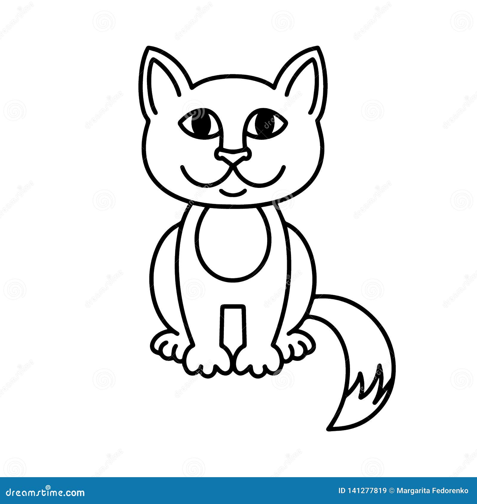 Desenho animado bonito kawaii gato fofo imagem vetorial de lineartestpilot©  248349958