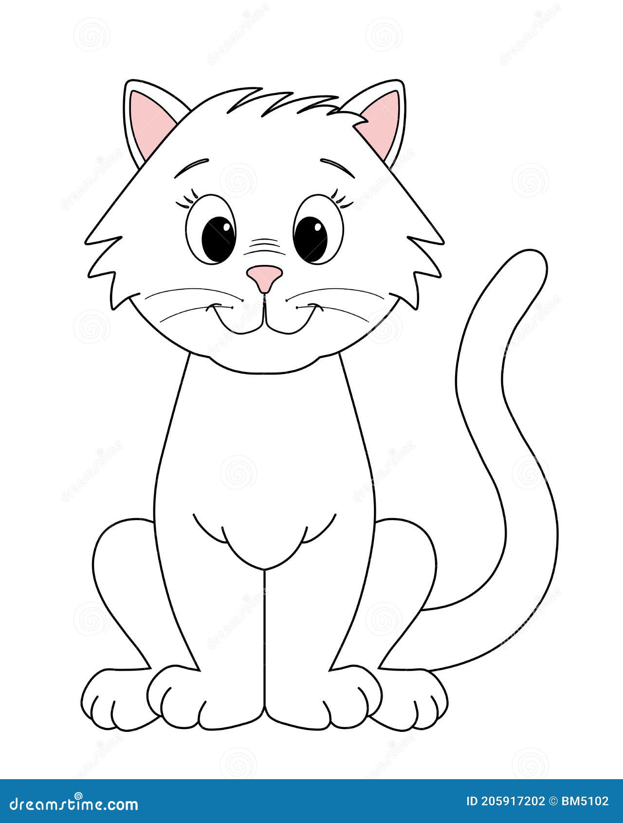 Desenho do gato branco dos desenhos animados — Ilustração de Stock