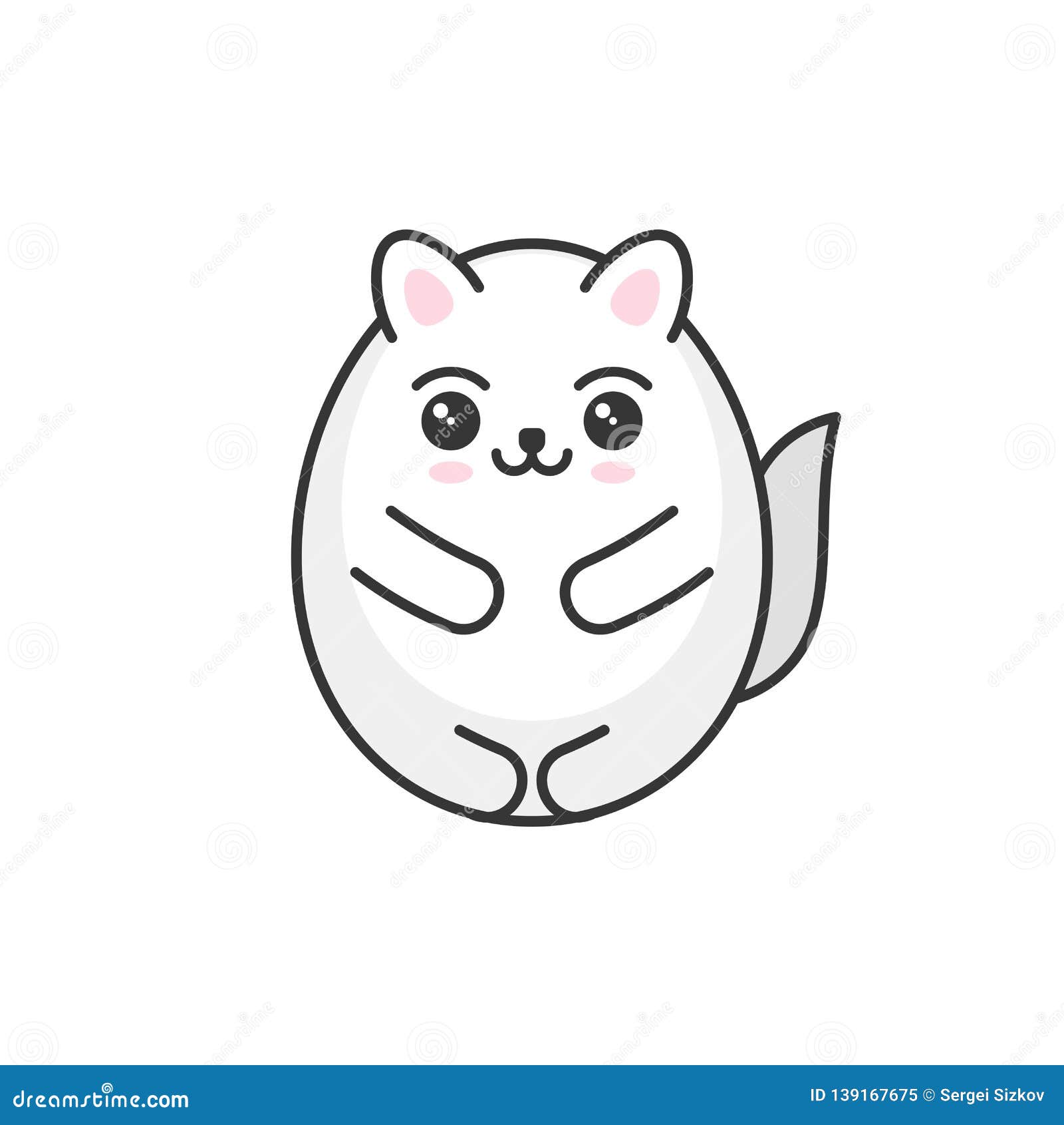 Gatos Bonitos De Kawaii Dos Desenhos Animados No Fundo Branco Ilustração do  Vetor - Ilustração de arte, consideravelmente: 140654315