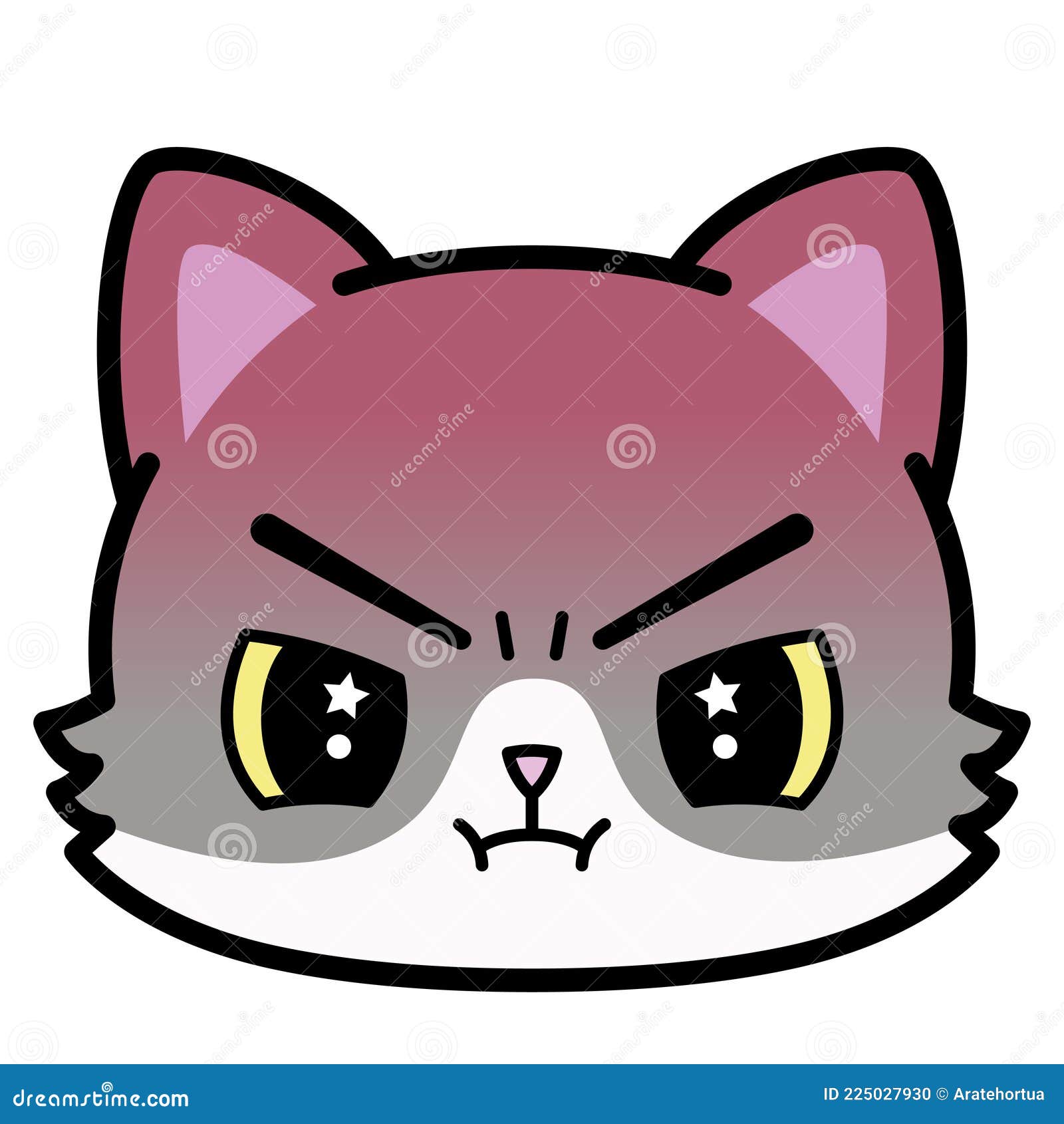 Desenho Animado De Gato Fofo Isolado Emoji Ilustração do Vetor