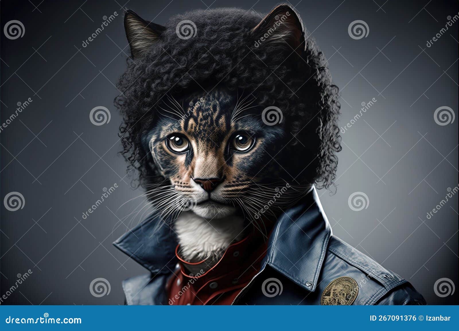 Gato Como a Ilustração De Michael Jackson Gerativa Ai Ilustração Stock