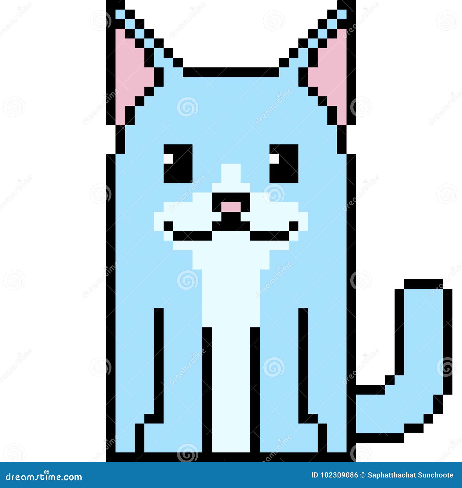 Vetor de gato em estilo pixel art